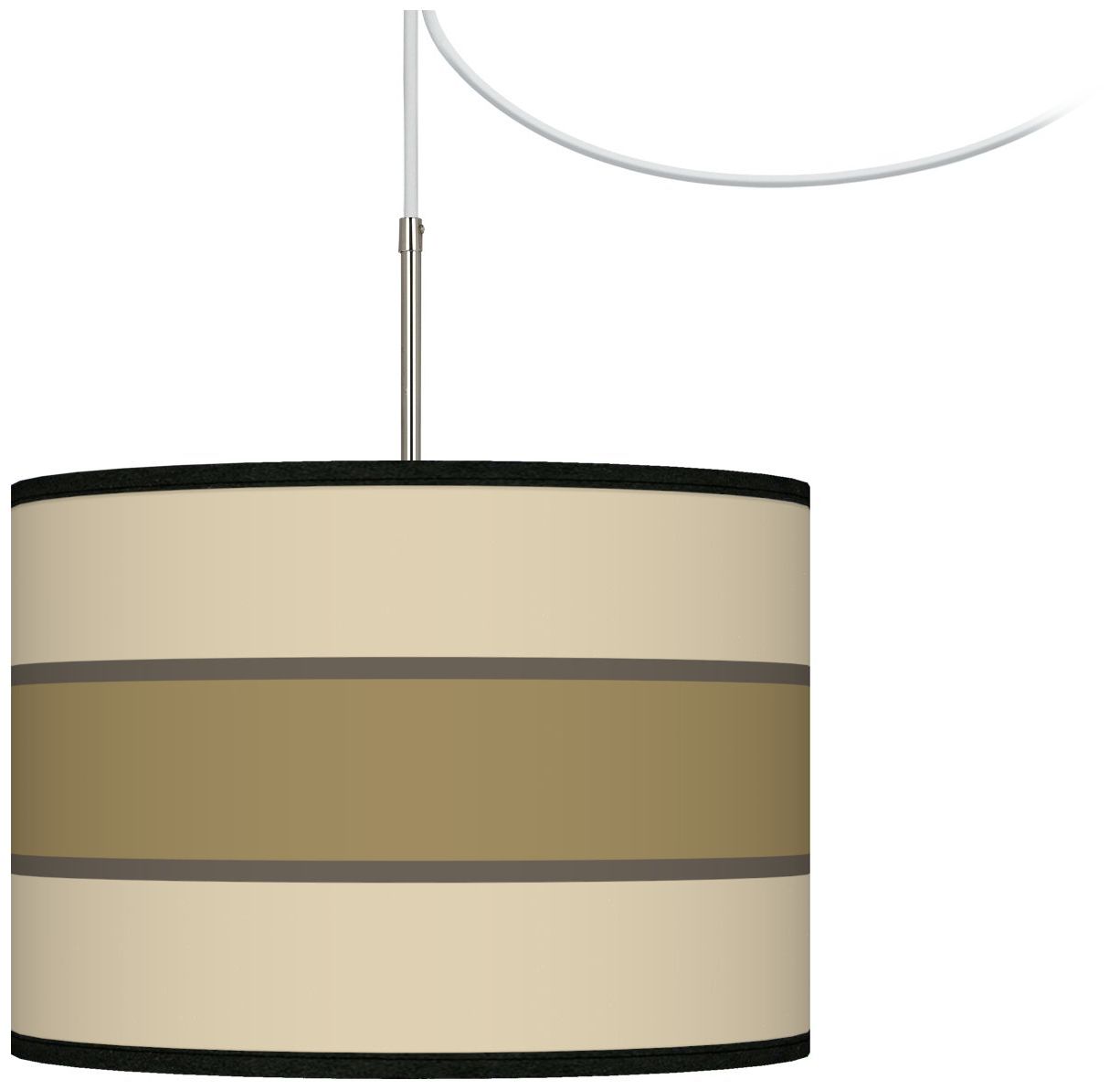Tones Of Beige Giclee Glow Swag Style Plug-In Chandelier