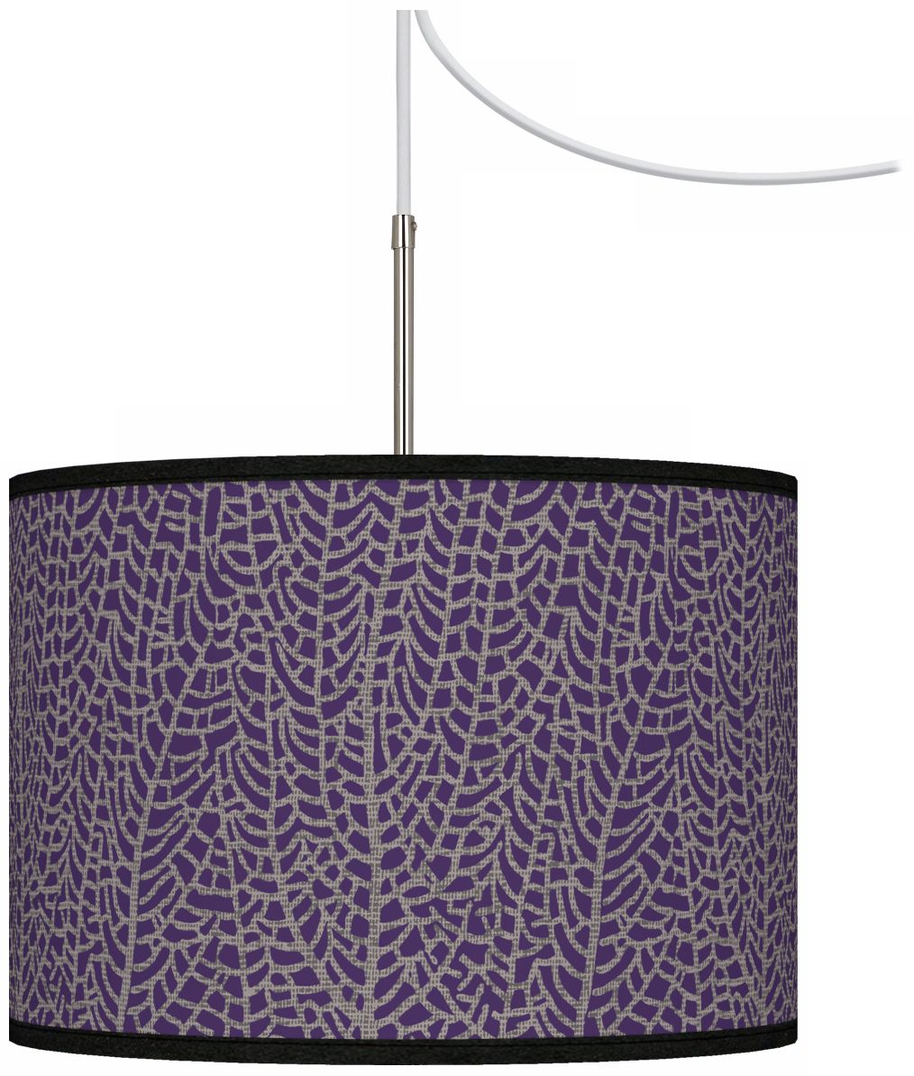 Stacy Garcia Seafan Rich Plum Giclee Glow Swag Chandelier
