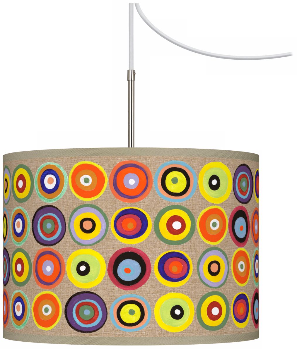 Marbles in the Park Giclee Glow Swag Style Plug-In Chandelier