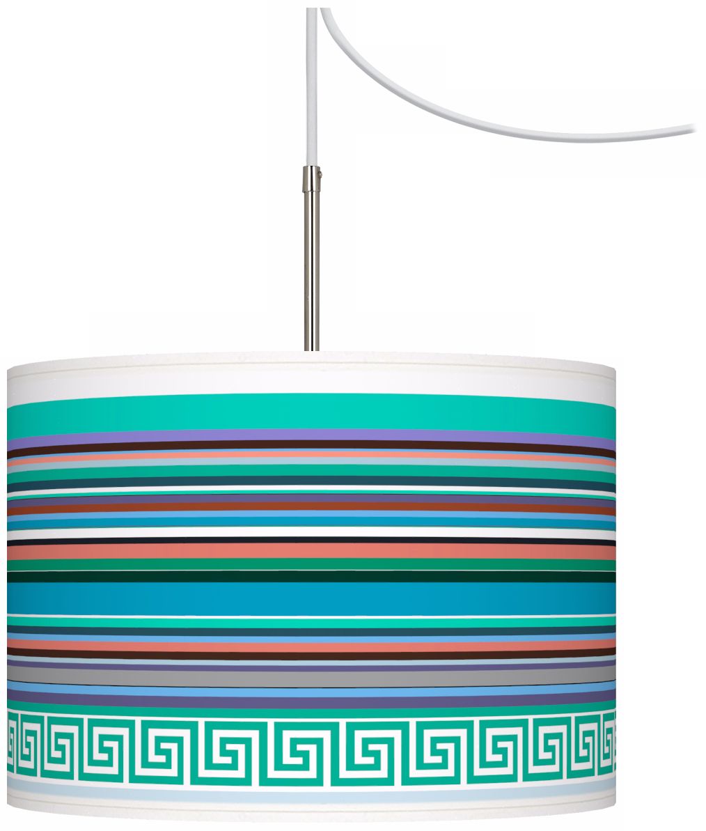 Key West Party Time Giclee Glow Swag Style Plug-In Chandelier