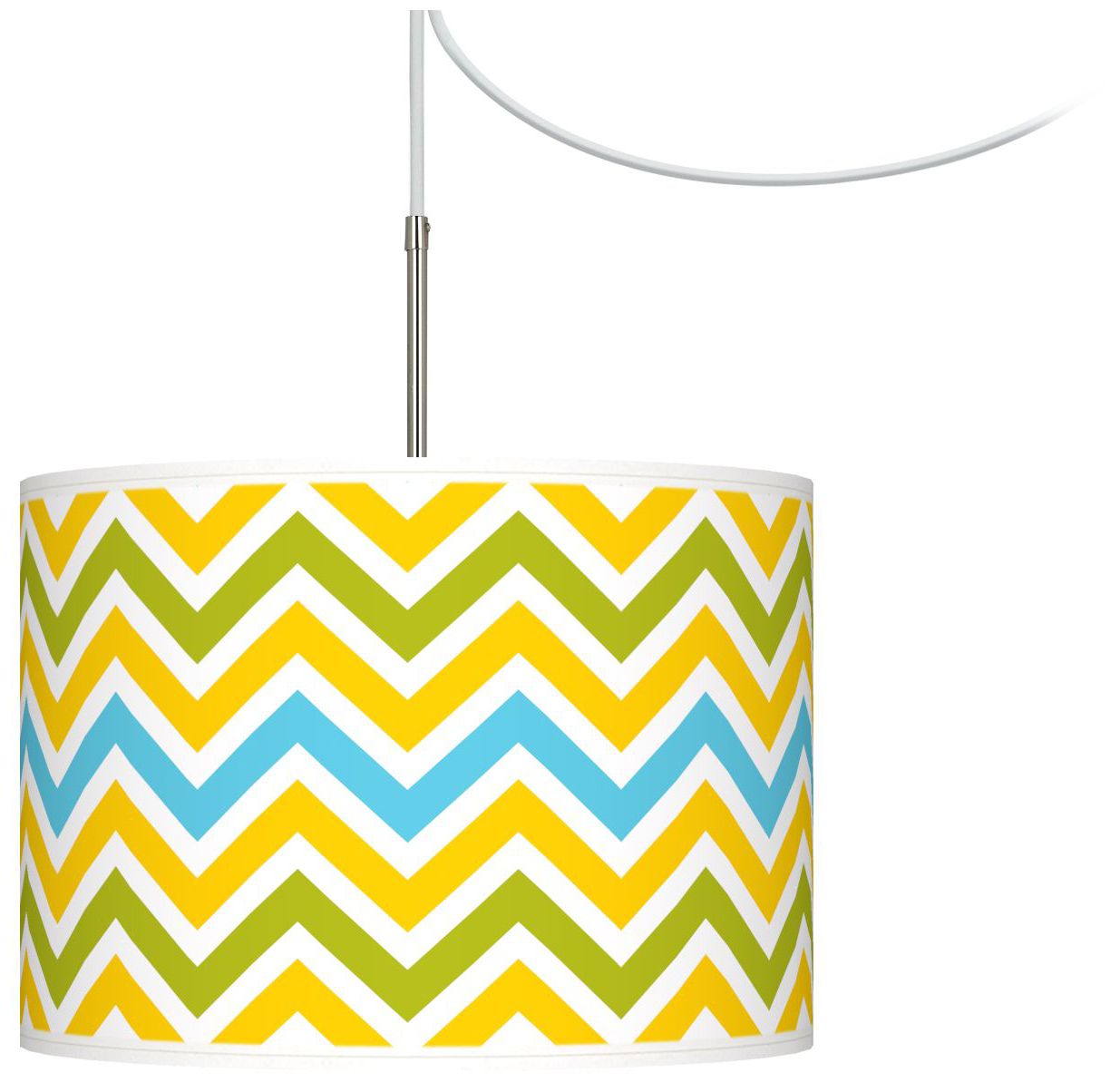 Citrus Zig Zag Giclee Glow Swag Style Plug-In Chandelier