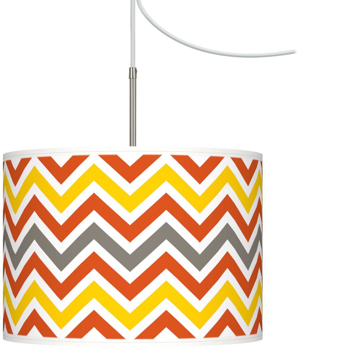 Flame Zig Zag Giclee Glow Swag Style Plug-In Chandelier