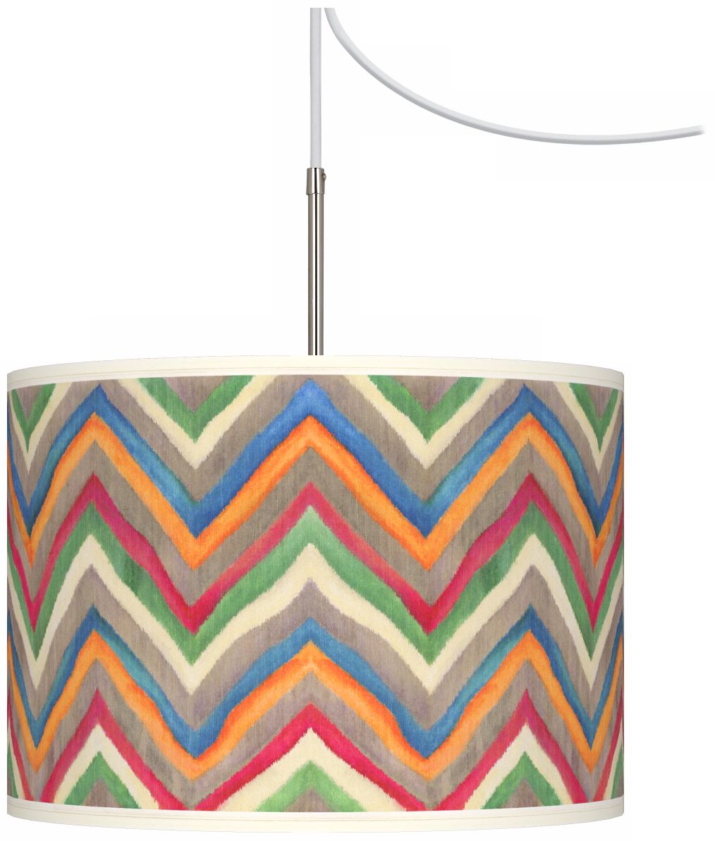 Canyon Waves Giclee Glow Swag Style Plug-In Chandelier