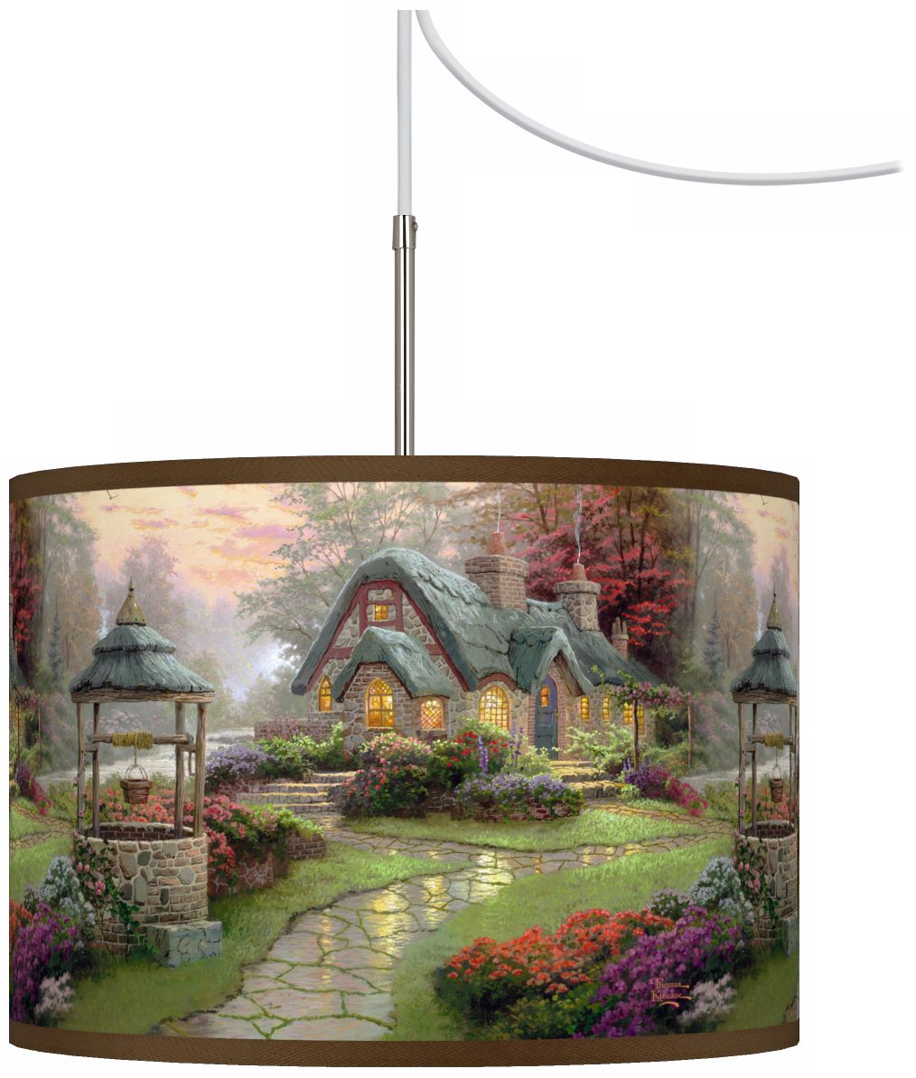 Thomas Kinkade Make A Wish Cottage Plug-In Swag Chandelier