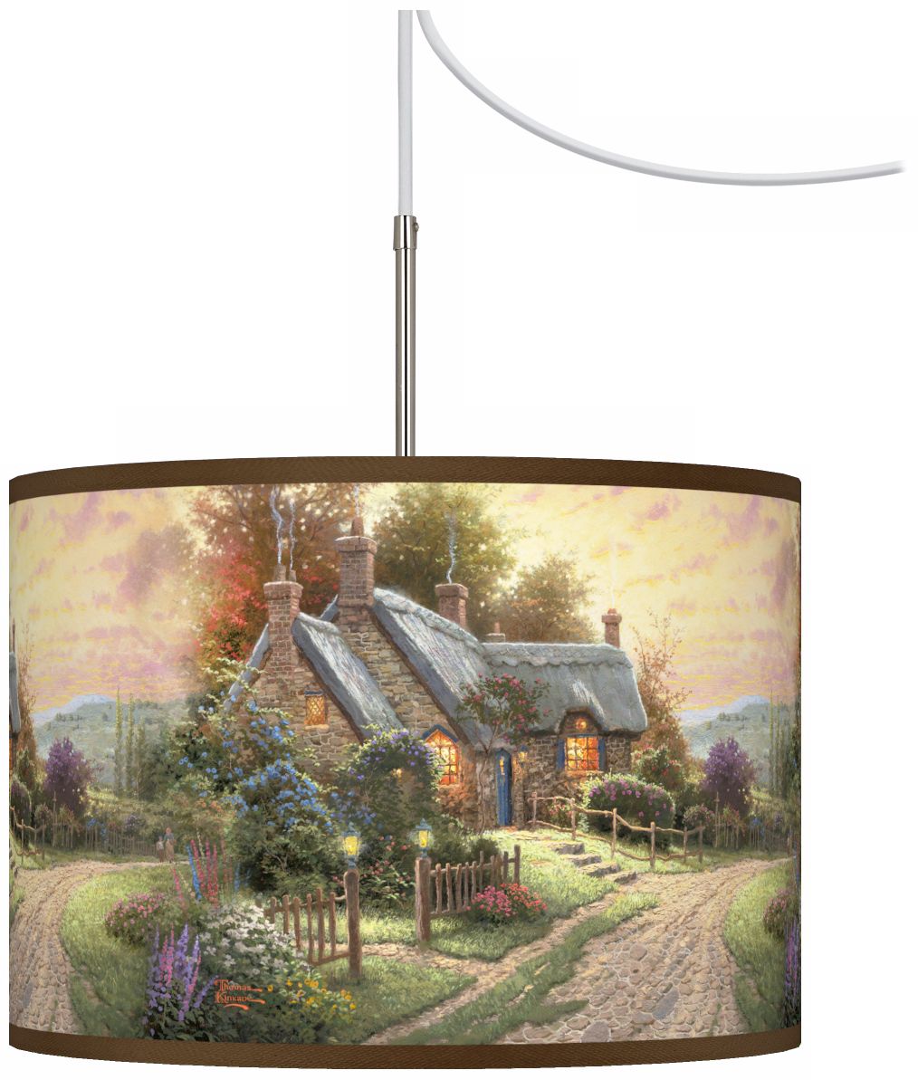 Thomas Kinkade A Peaceful Time Plug-In Swag Chandelier