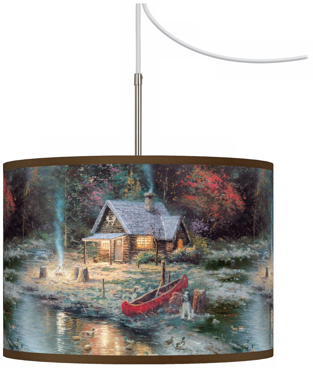 Thomas Kinkade The End Of A Perfect Day II Plug-In Swag Light
