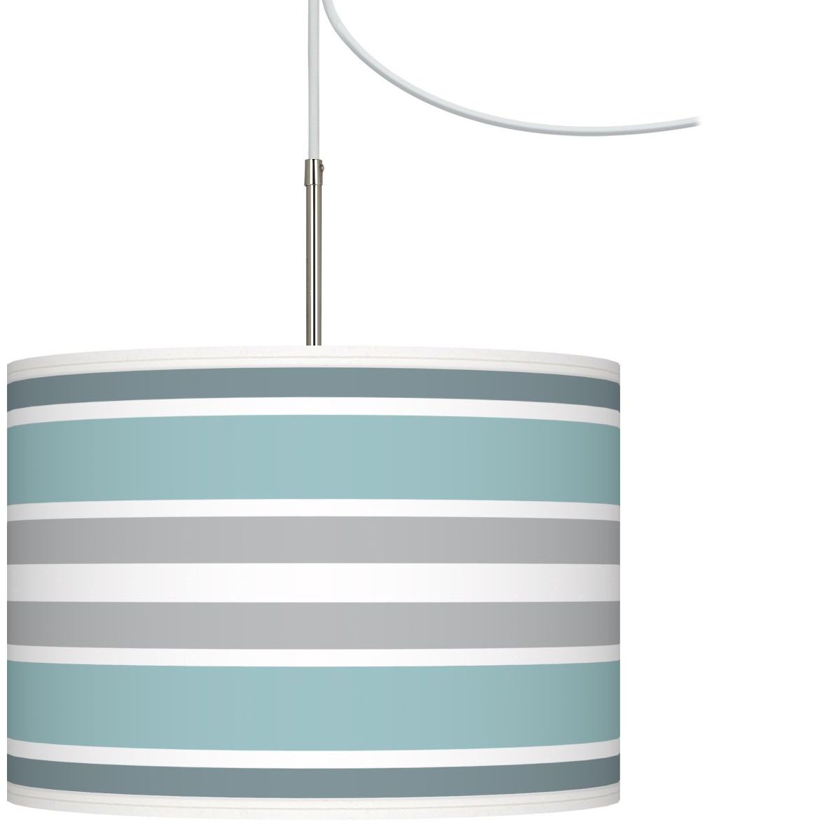Multi Color Stripes Giclee Glow Swag Style Plug-In Chandelier