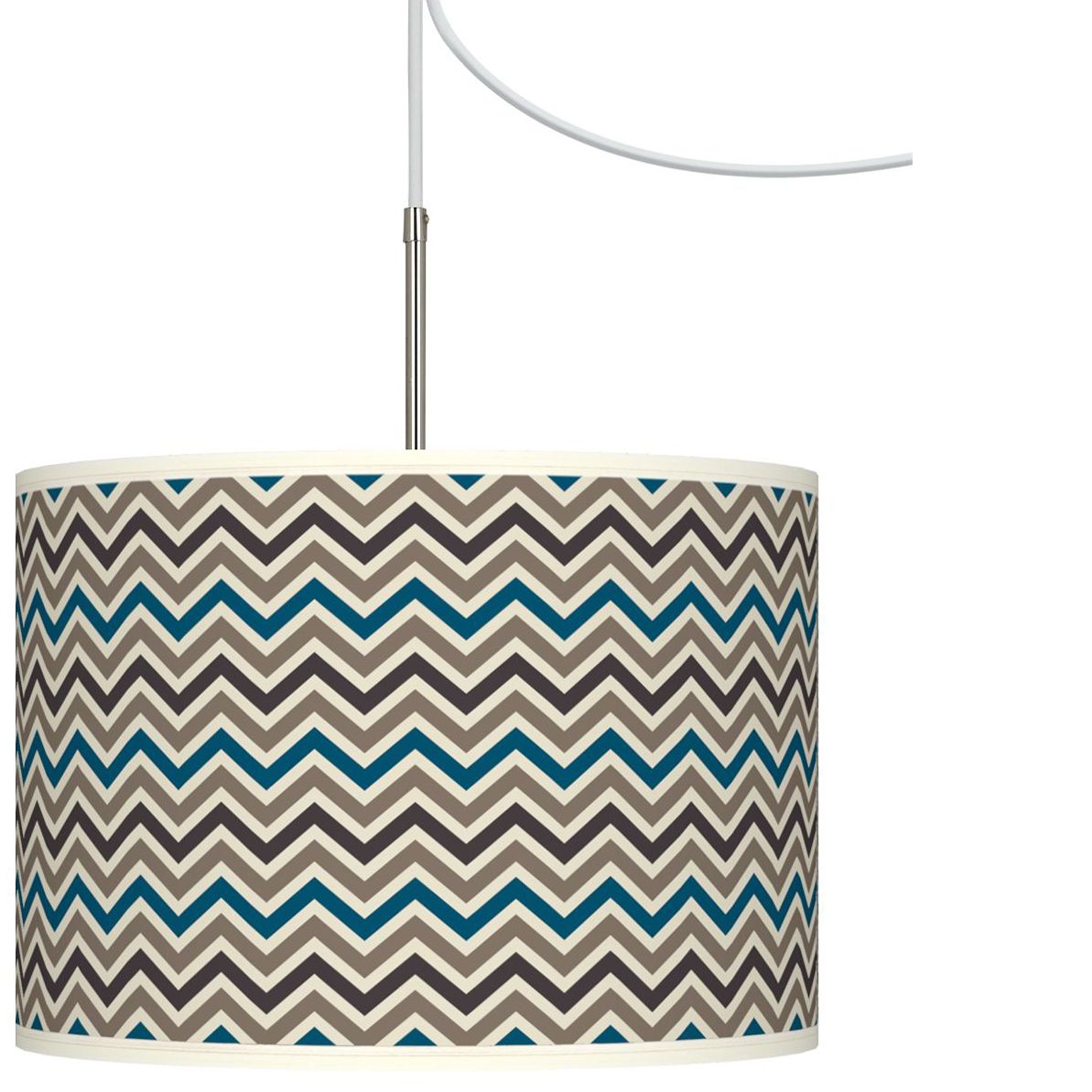 Zig Zag Giclee Glow Swag Style Plug-In Chandelier