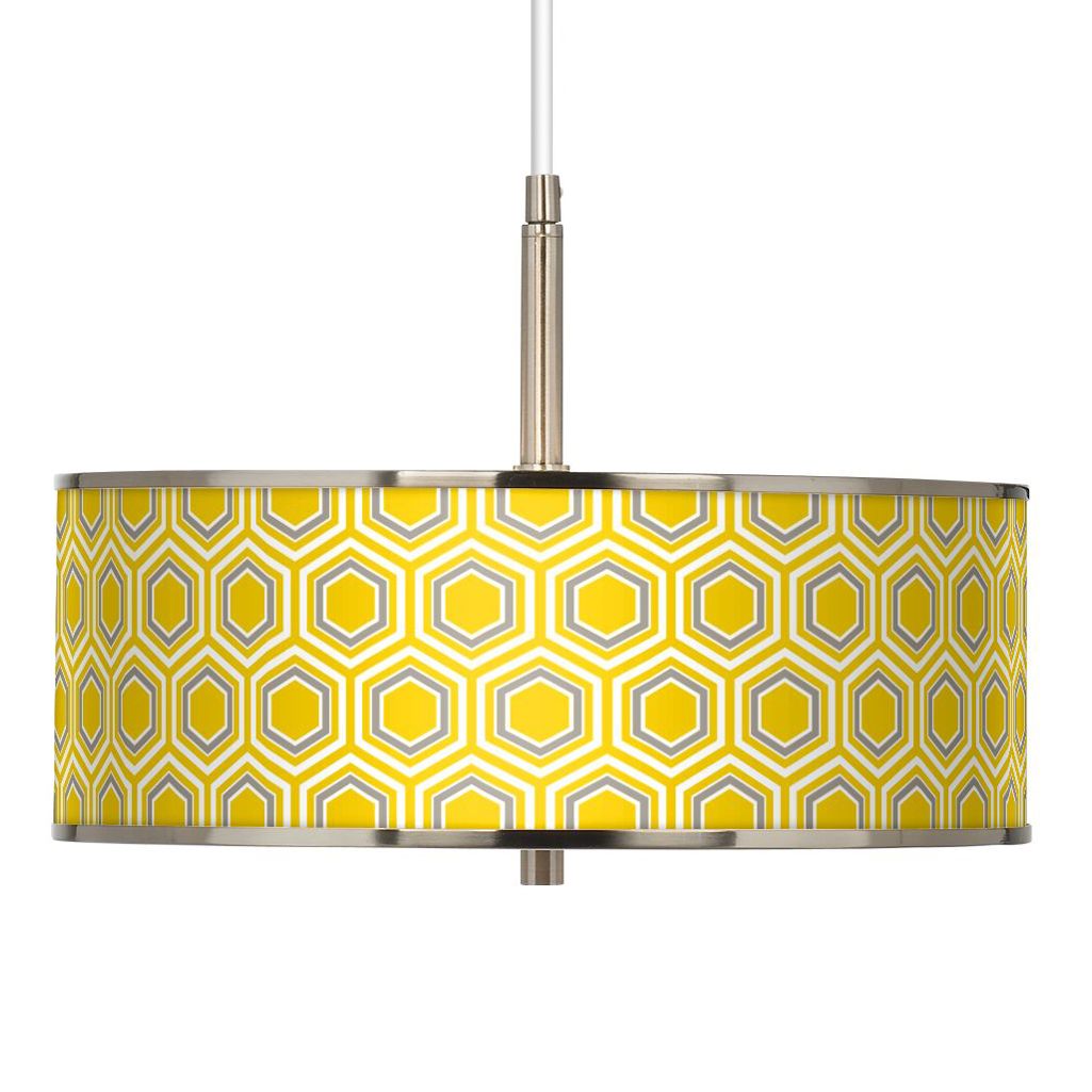 Honeycomb Giclee Glow 16" Wide Pendant Light