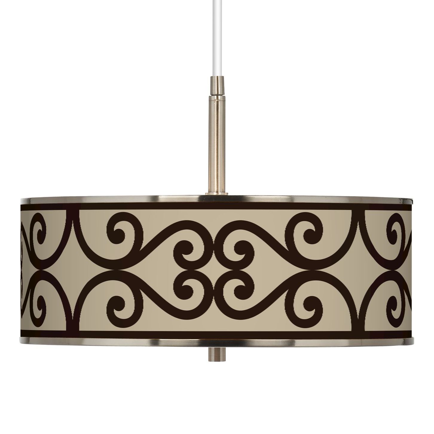 Cambria Scroll Giclee Glow 16" Wide Pendant Light