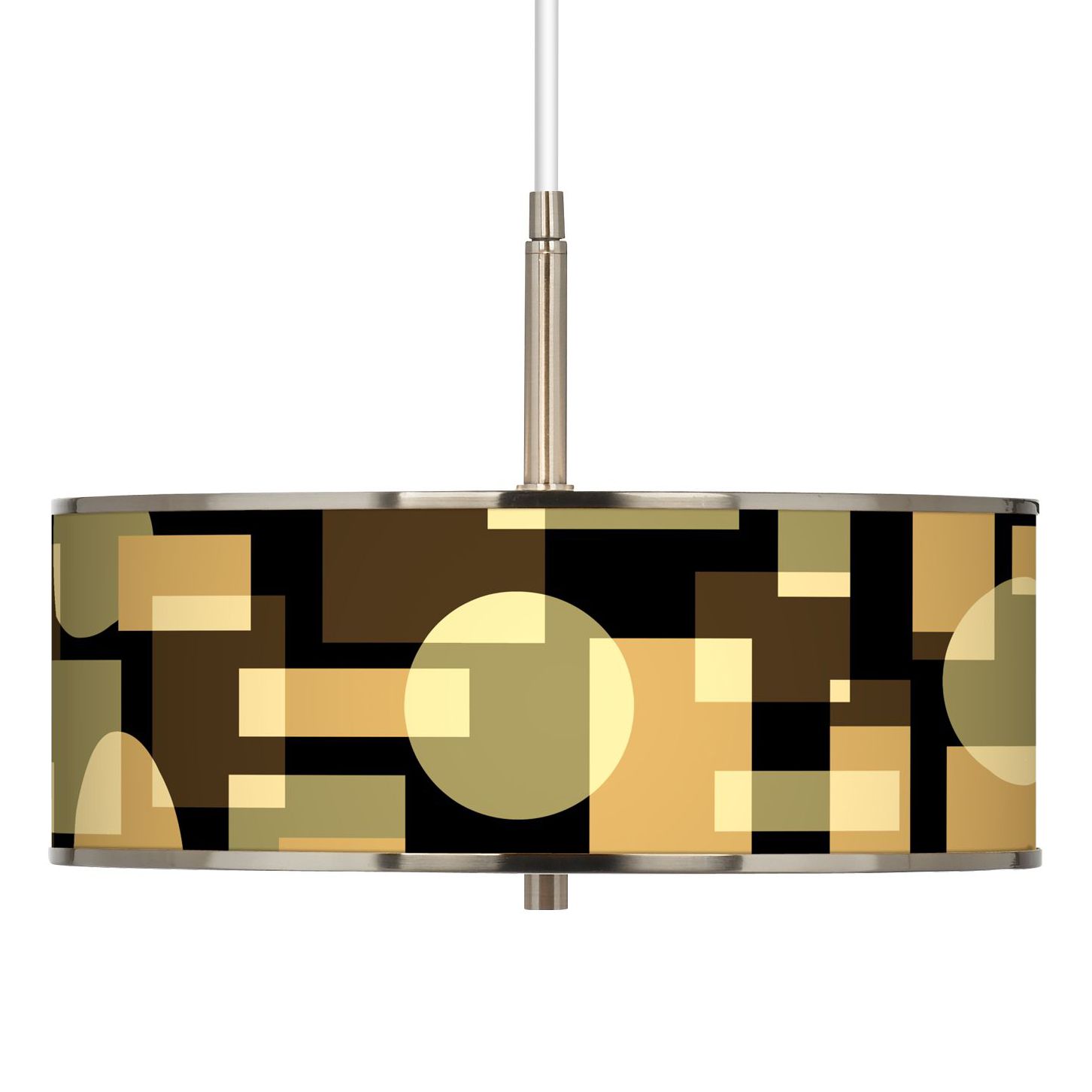Earthy Geometrics Giclee Glow 16" Wide Pendant Light