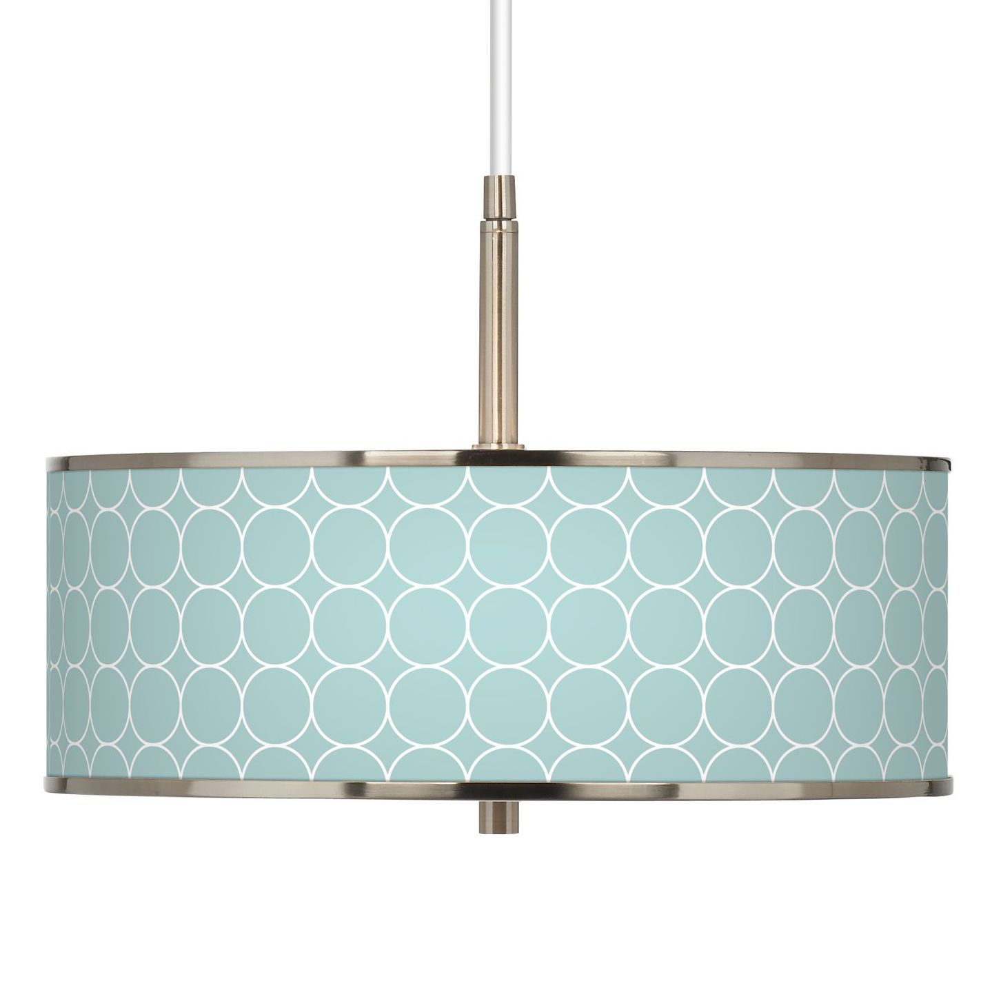 Aqua Interlace Giclee Glow 16" Wide Pendant Light