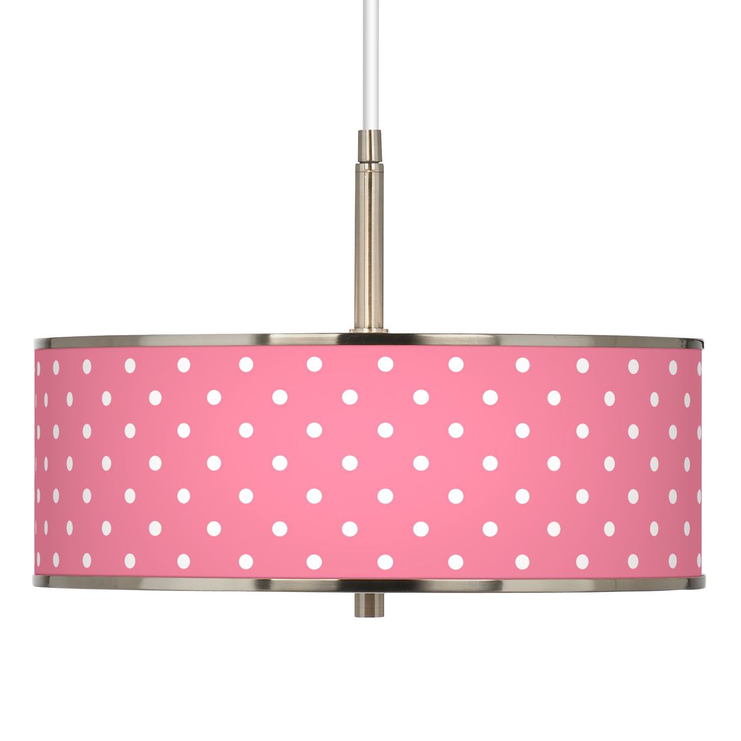 Mini Dots Pink Giclee Glow 16" Wide Pendant Light