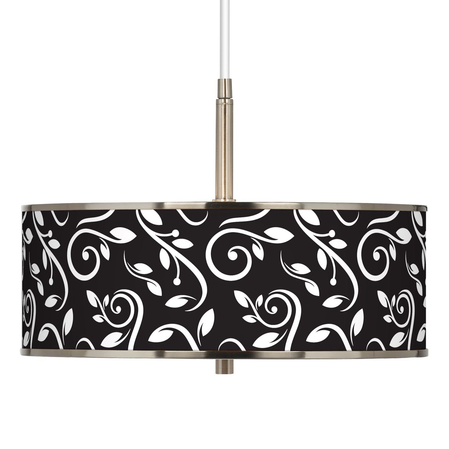 Swirling Vines Giclee Glow 16" Wide Pendant Light