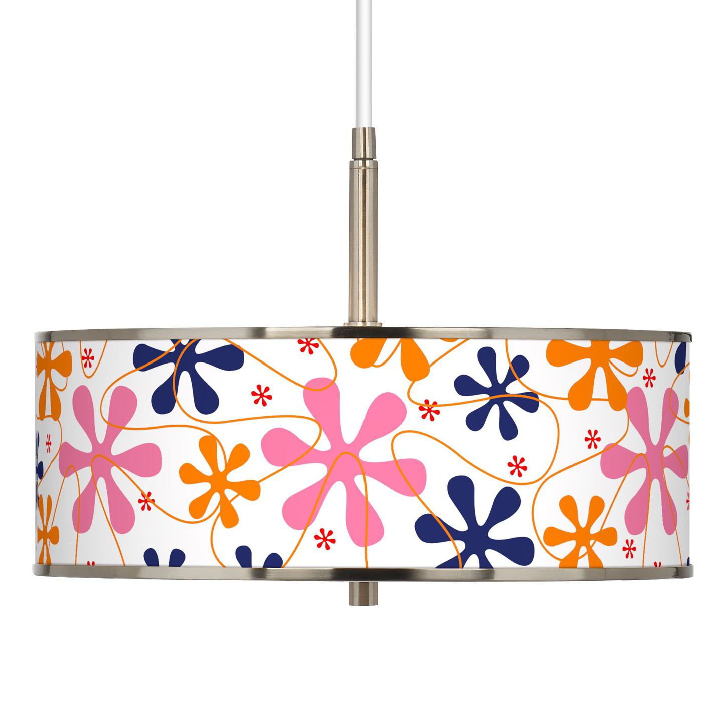 Retro Pink Giclee Glow 16" Wide Pendant Light