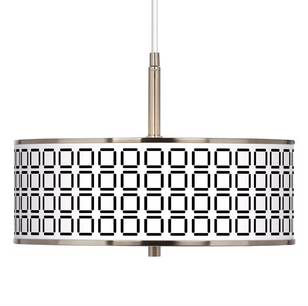 Open Grid Giclee Glow 16" Wide Pendant Light