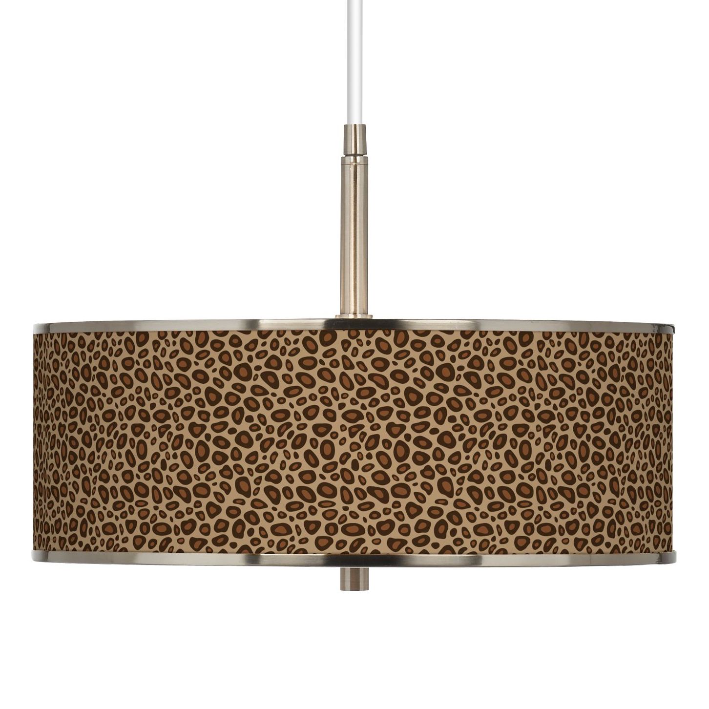 Safari Leopard Giclee Glow 16" Wide Pendant Light