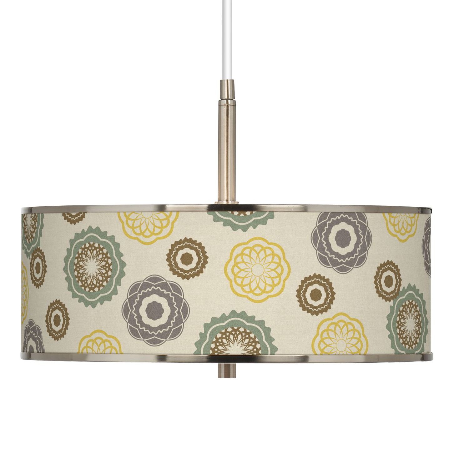 Ornaments Linen Giclee Glow 16" Wide Pendant Light