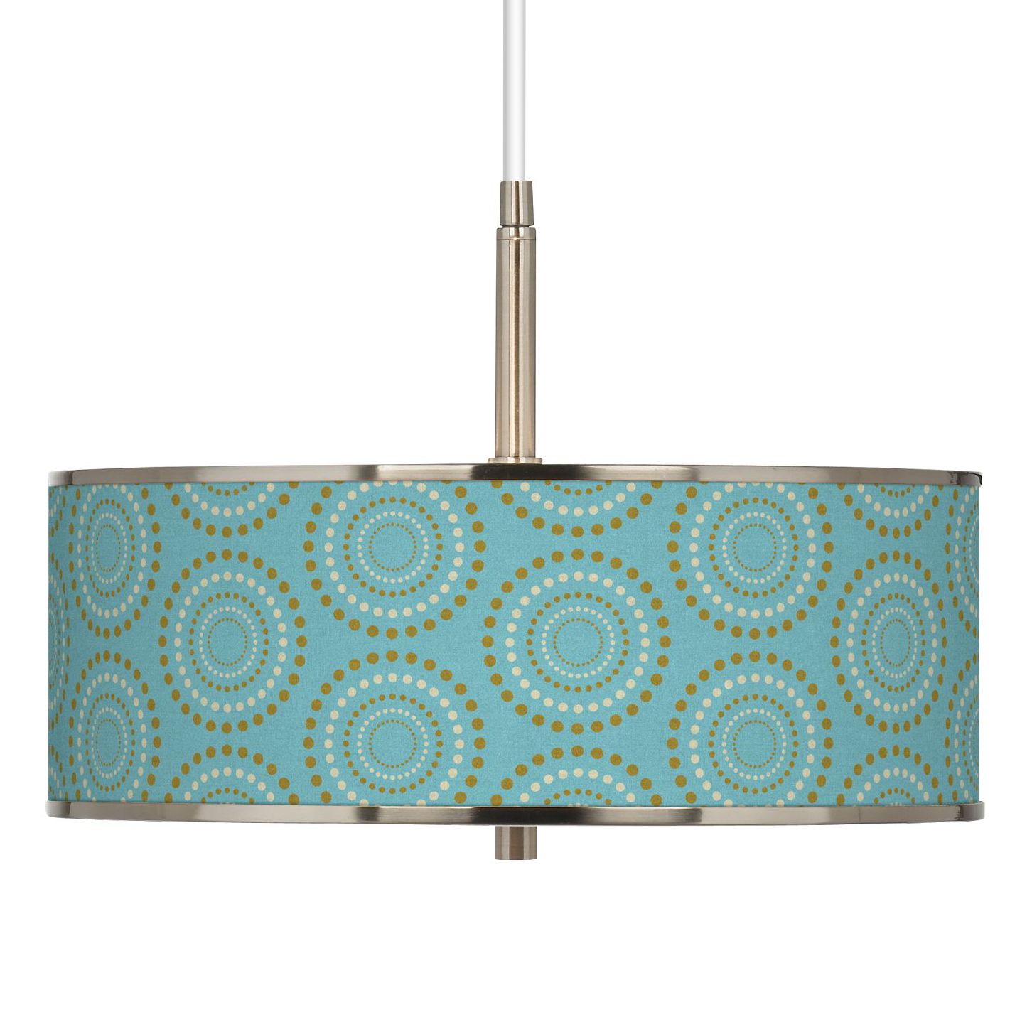 Blue Calliope Linen Giclee Glow 16" Wide Pendant Light