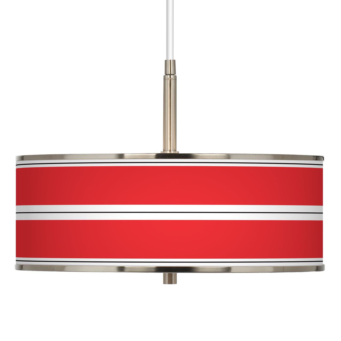 Red Stripes Giclee Glow 16" Wide Pendant Light