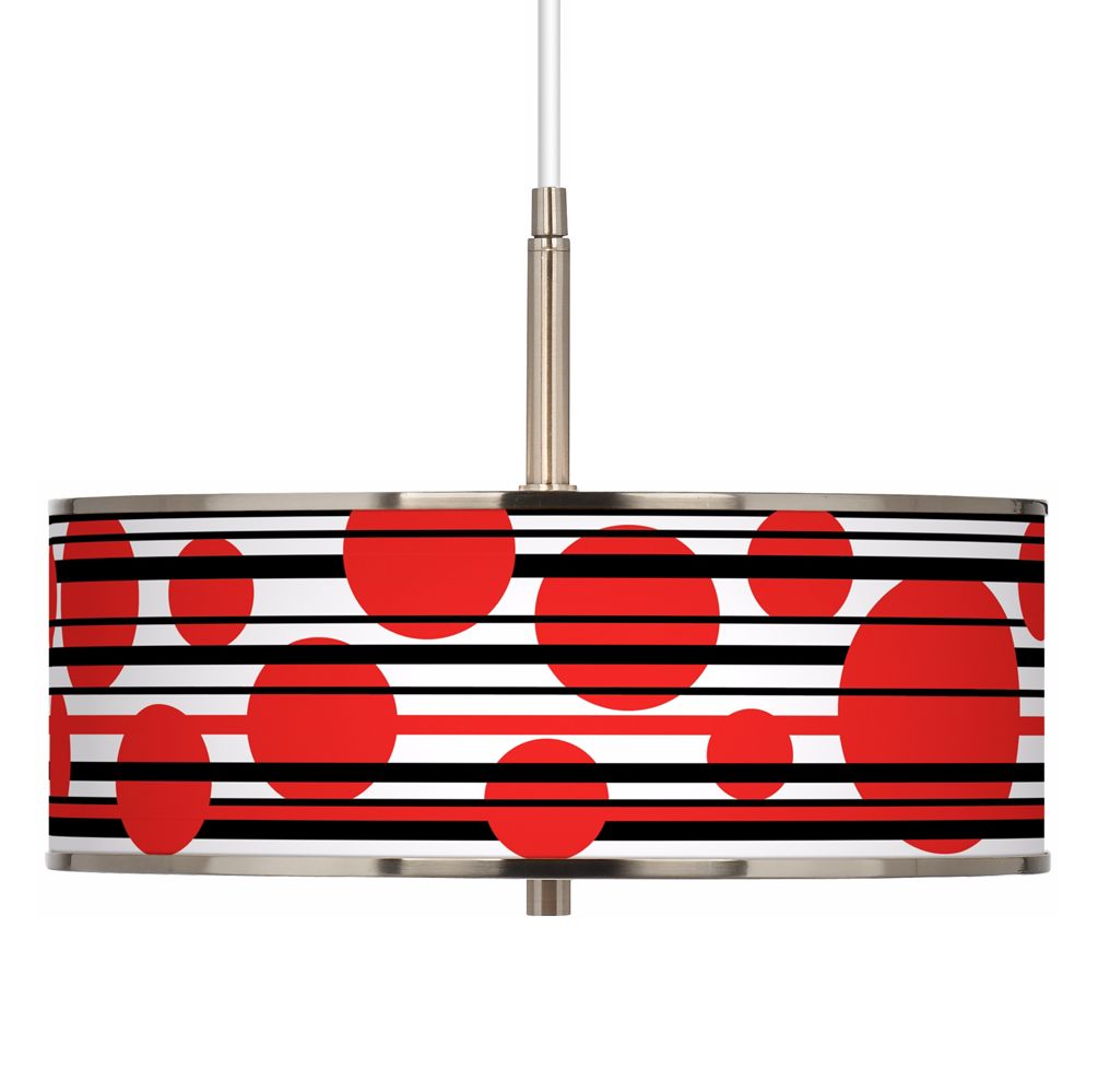 Red Balls Giclee Glow 16" Wide Pendant Light