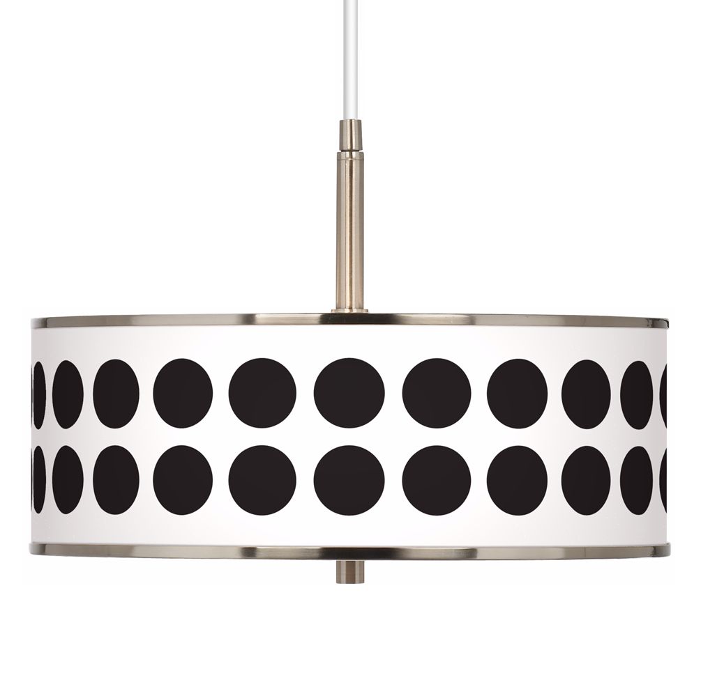 Black Orbs Giclee Glow 16" Wide Pendant Light