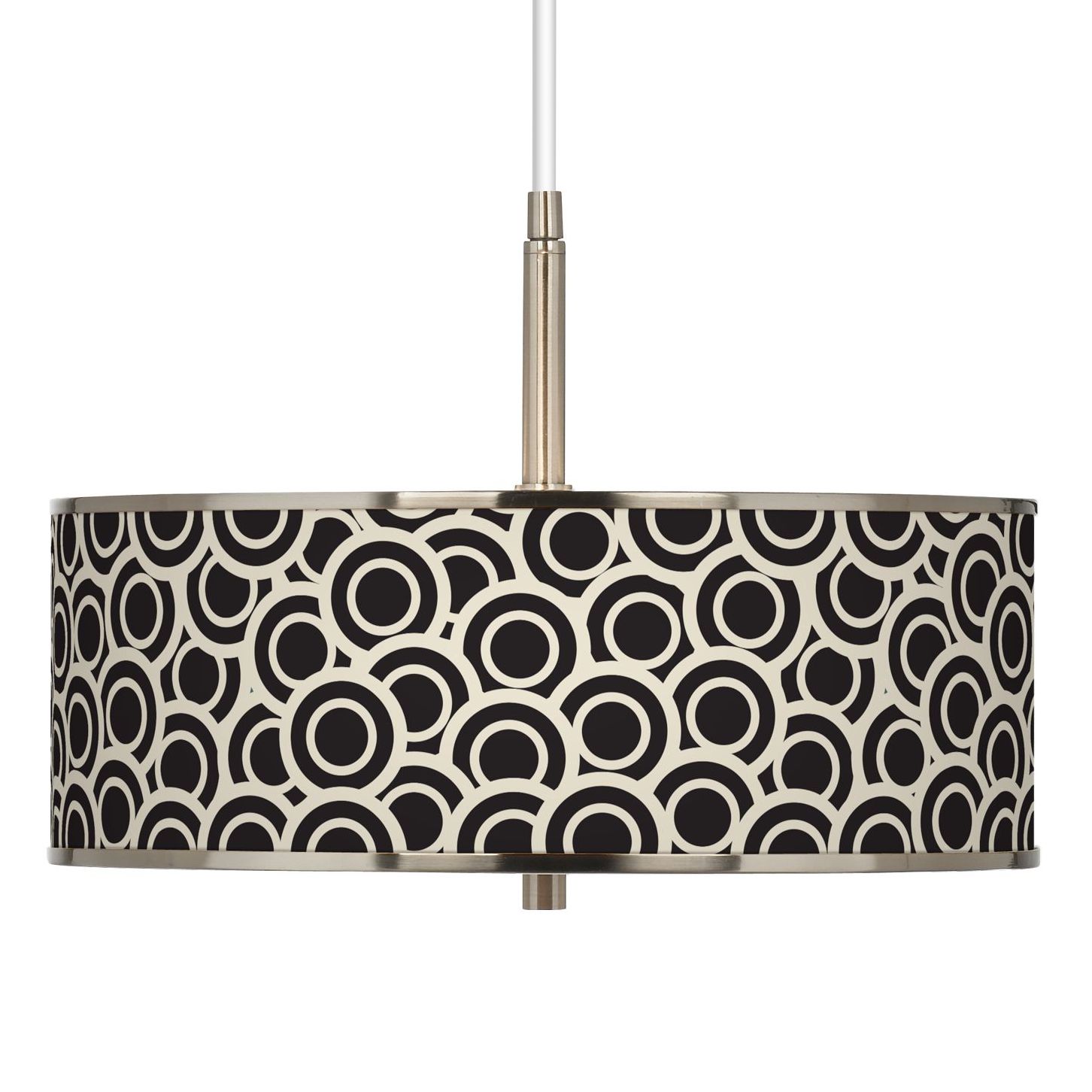 Black and Ivory Circlets Giclee Glow 16" Wide Pendant Light