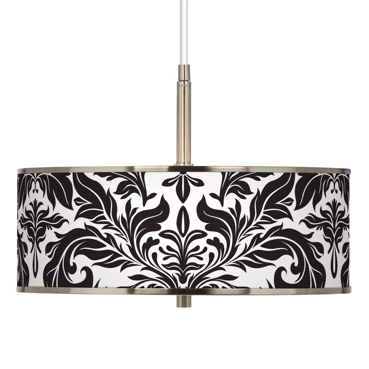 Black Tapestry Giclee Glow 16" Wide Pendant Light