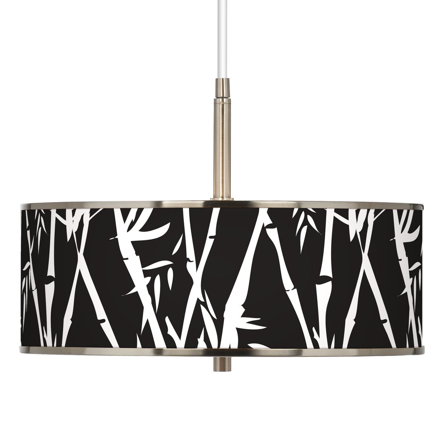 Night Bamboo Giclee Glow 16" Wide Pendant Light