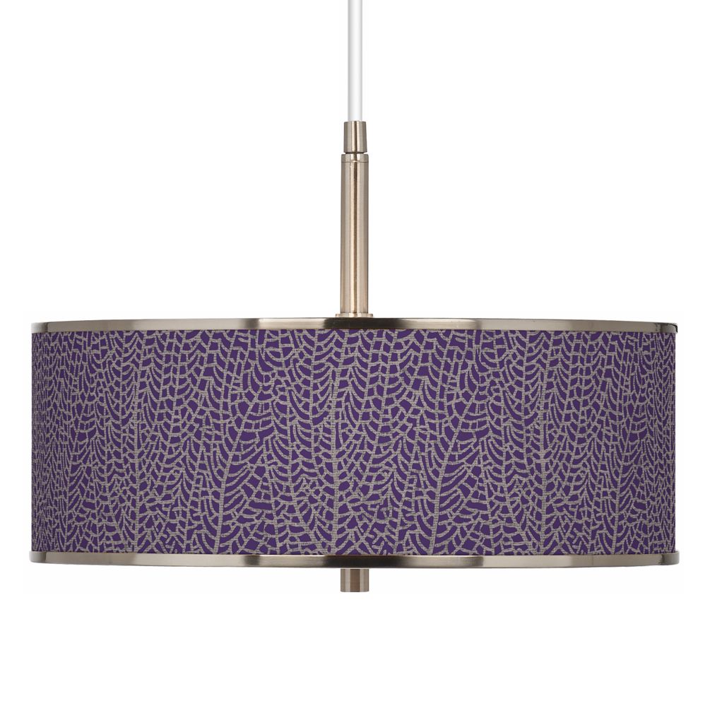 Stacy Garcia Seafan Rich Plum Giclee Glow 16" Pendant Light