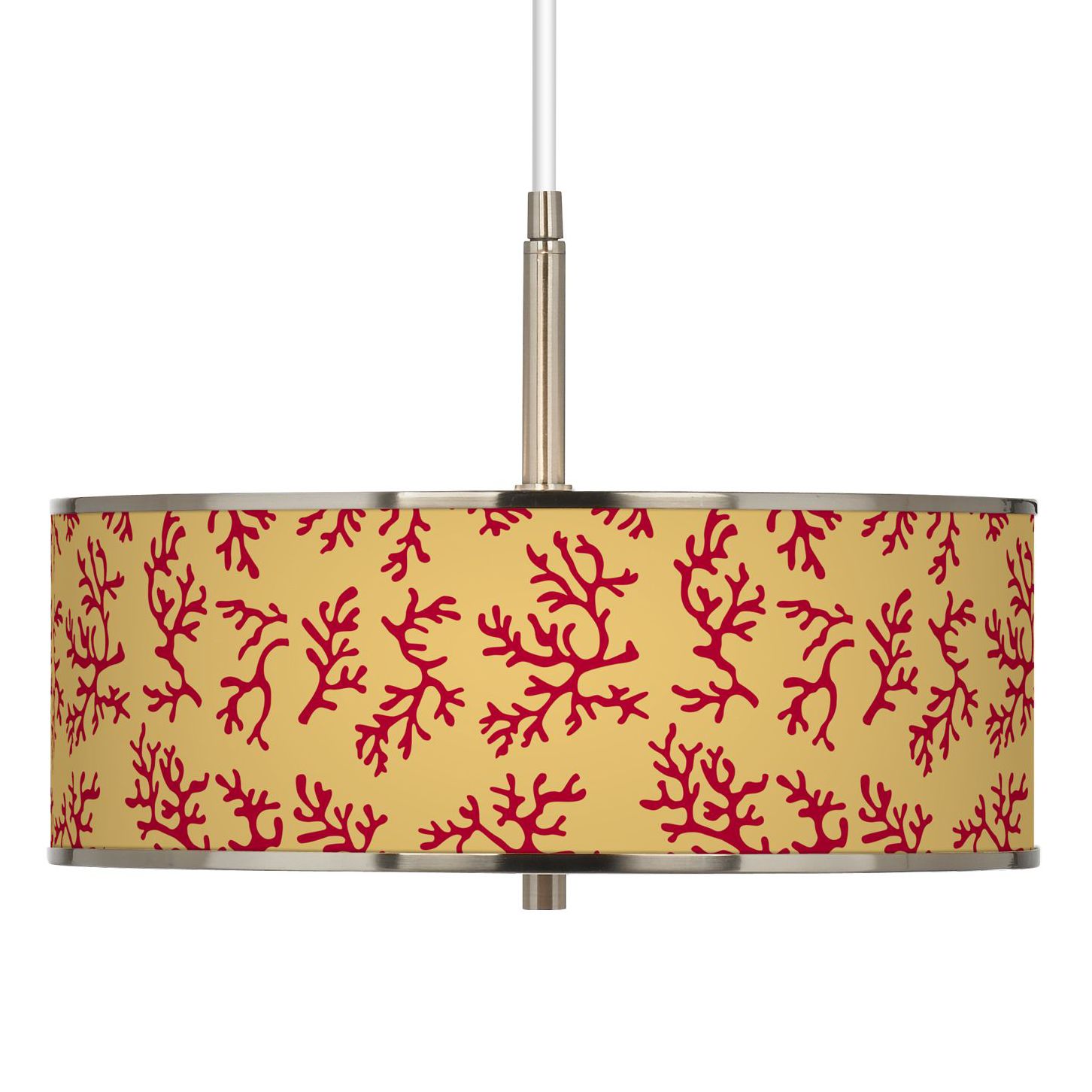 Crimson Coral Giclee Glow 16" Wide Pendant Light