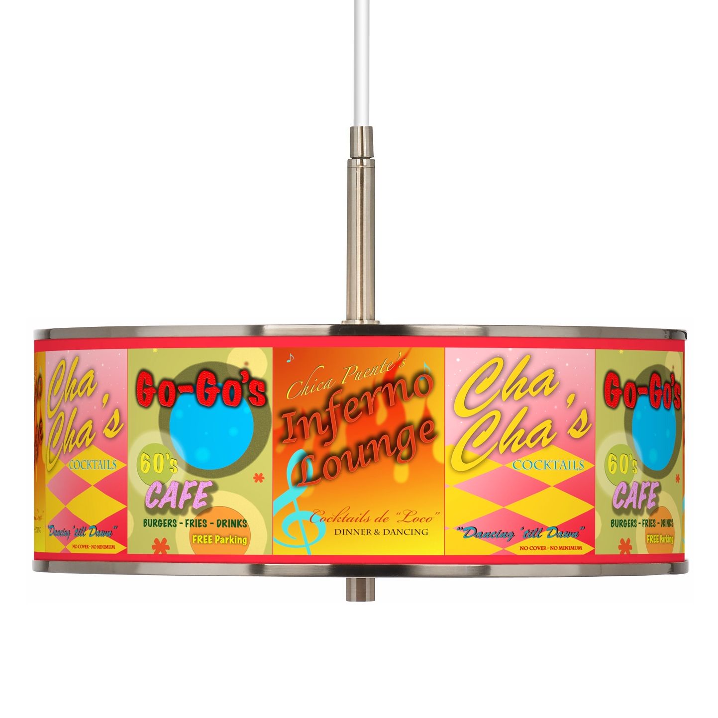 Retro Diner Giclee Glow 16" Wide Pendant Light