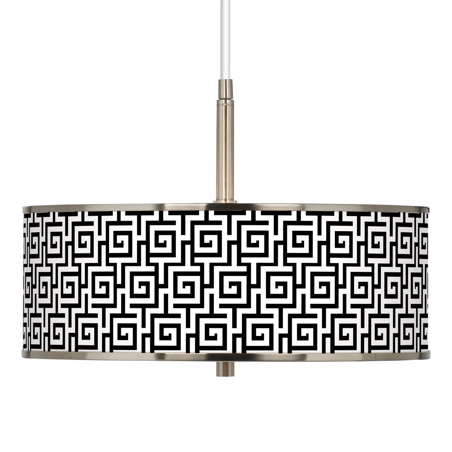 Greek Key Giclee Glow 16" Wide Pendant Light