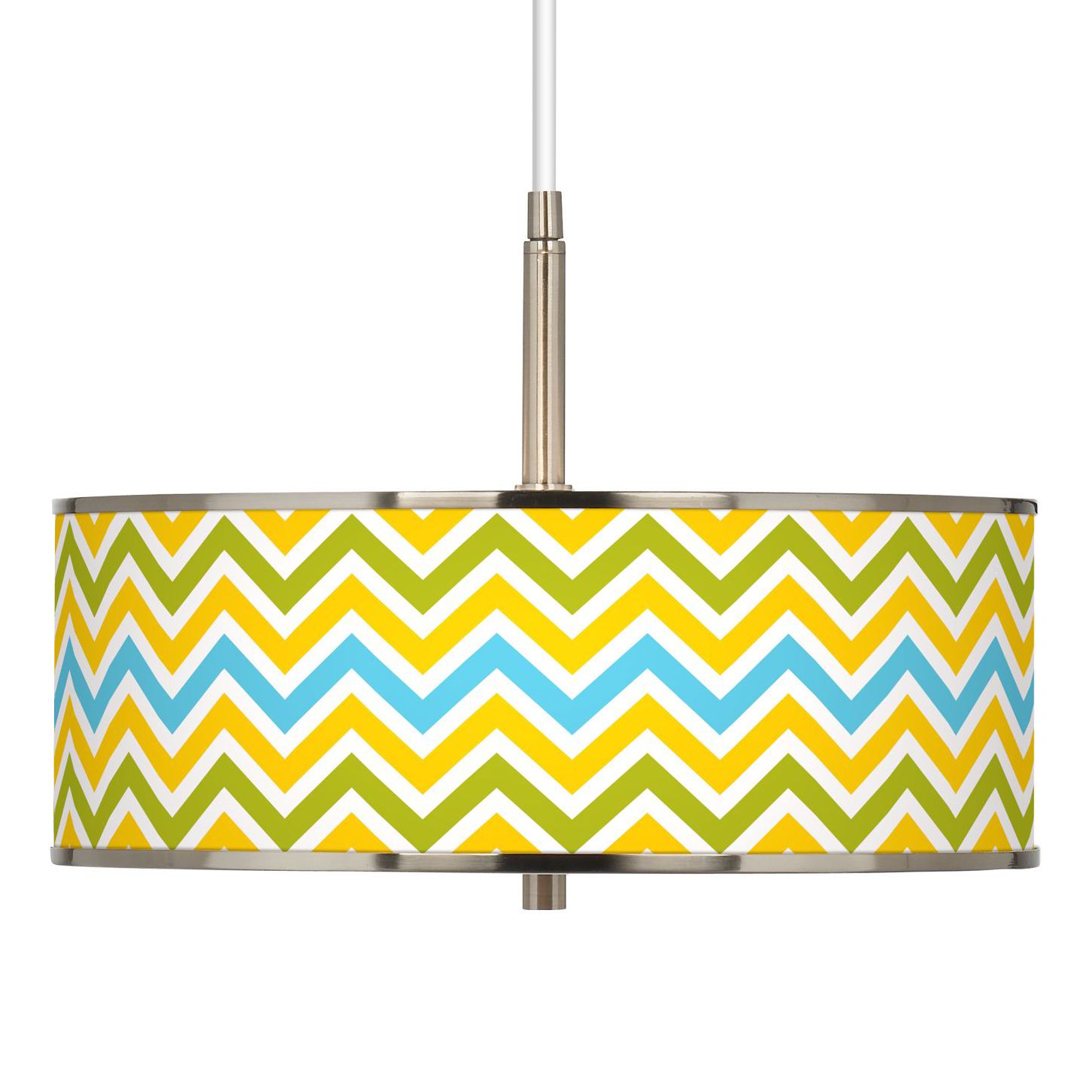 Citrus Zig Zag Giclee Glow 16" Wide Pendant Light