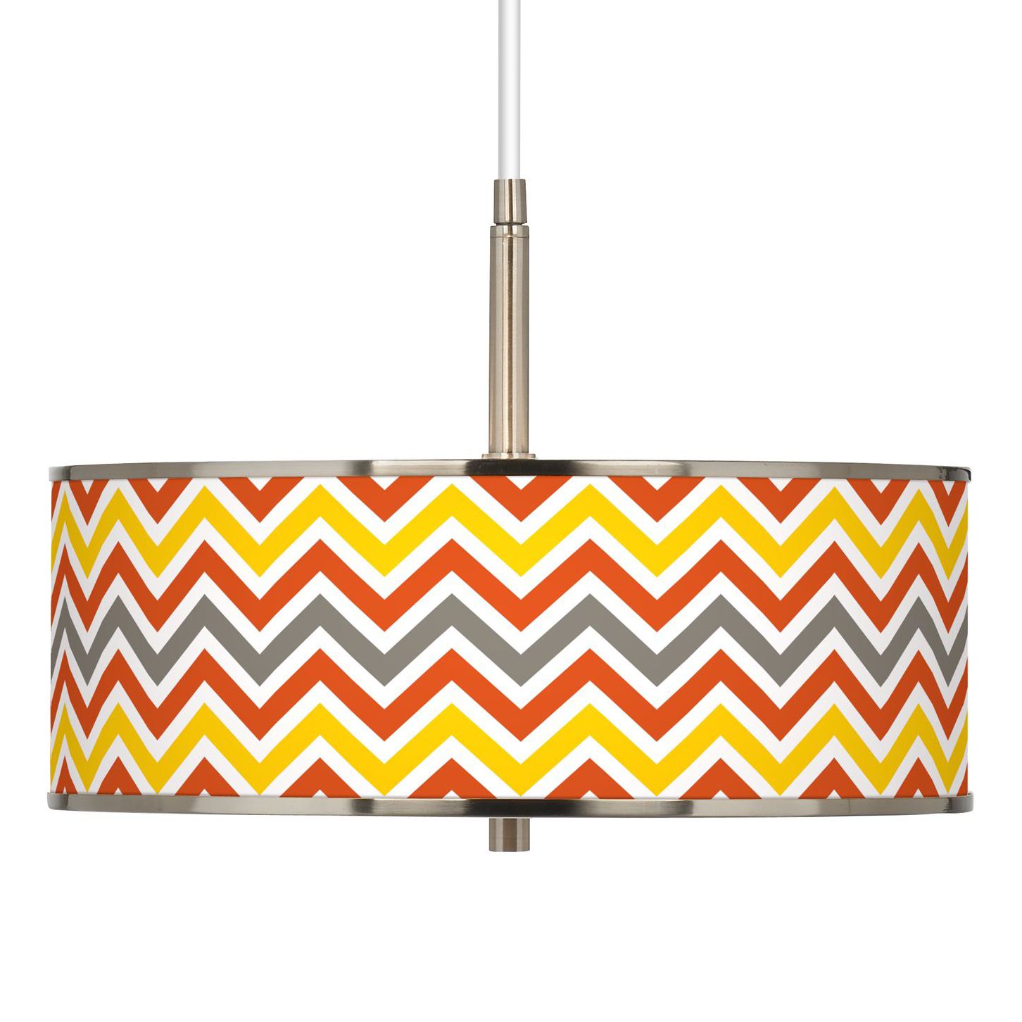 Flame Zig Zag Giclee Glow 16" Wide Pendant Light