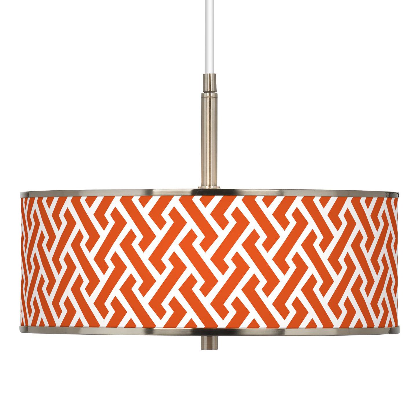 Red Brick Weave Giclee Glow 16" Wide Pendant Light