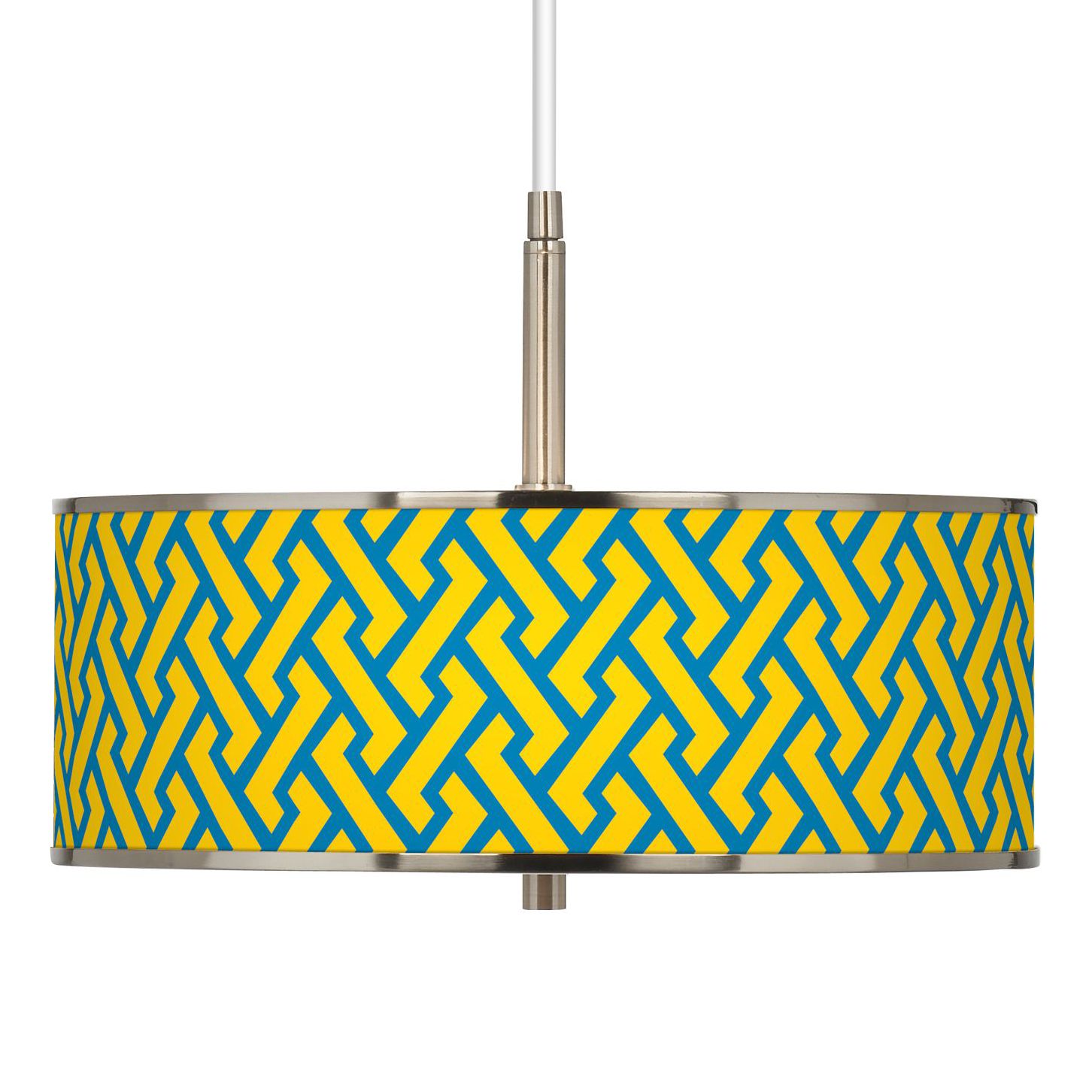 Yellow Brick Weave Giclee Glow 16" Wide Pendant Light