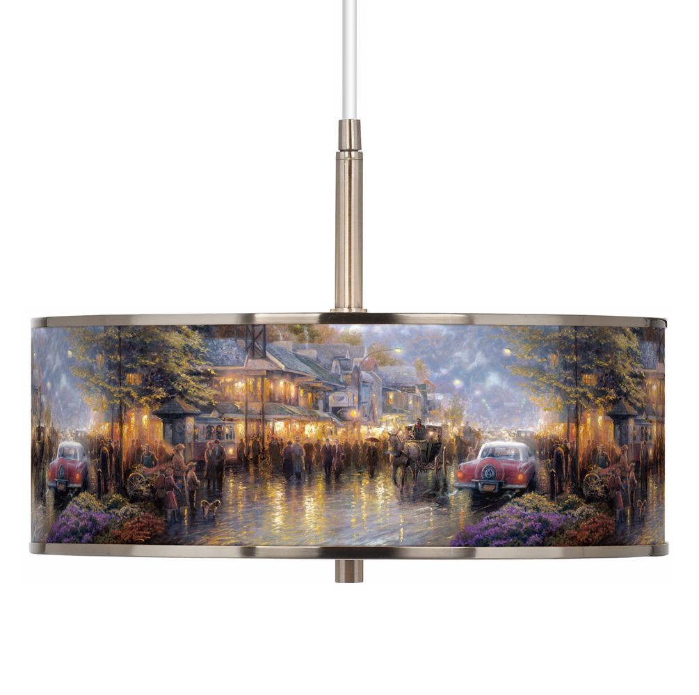 Thomas Kinkade Mountain Memories 16" Giclee Glow Pendant