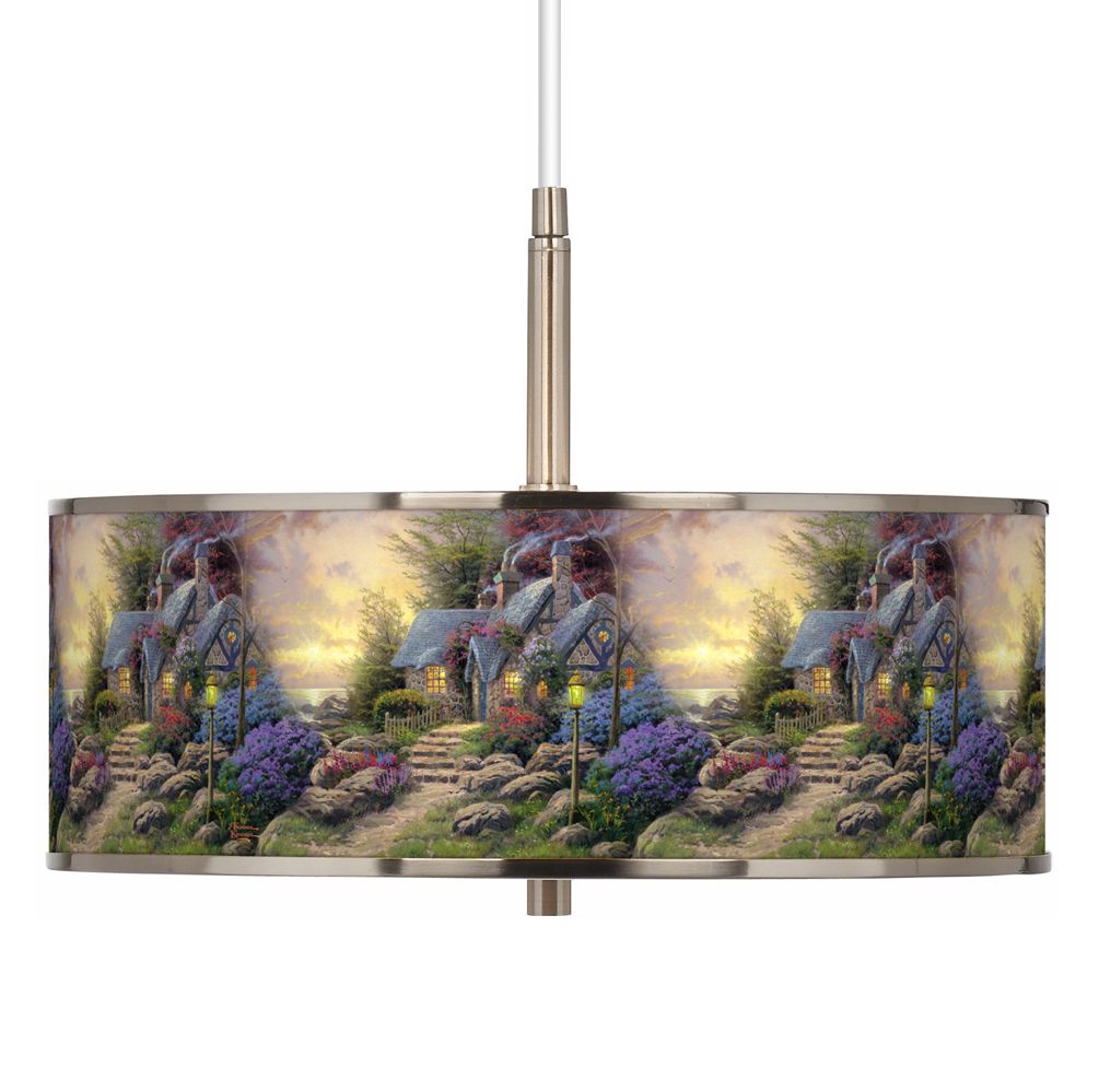 Thomas Kinkade Seaside Hideaway 16" Giclee Glow Pendant