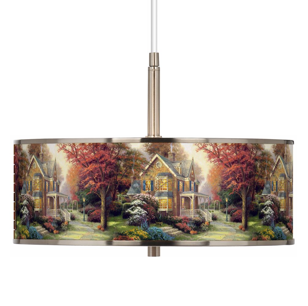 Thomas Kinkade Victorian Autumn 16" Giclee Glow Pendant