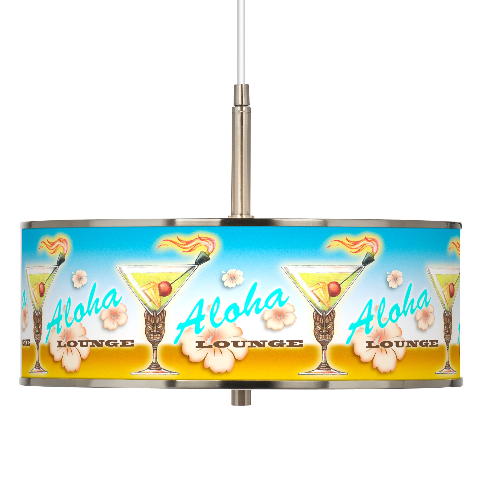Aloha Lounge Giclee Glow 16" Wide Pendant Light