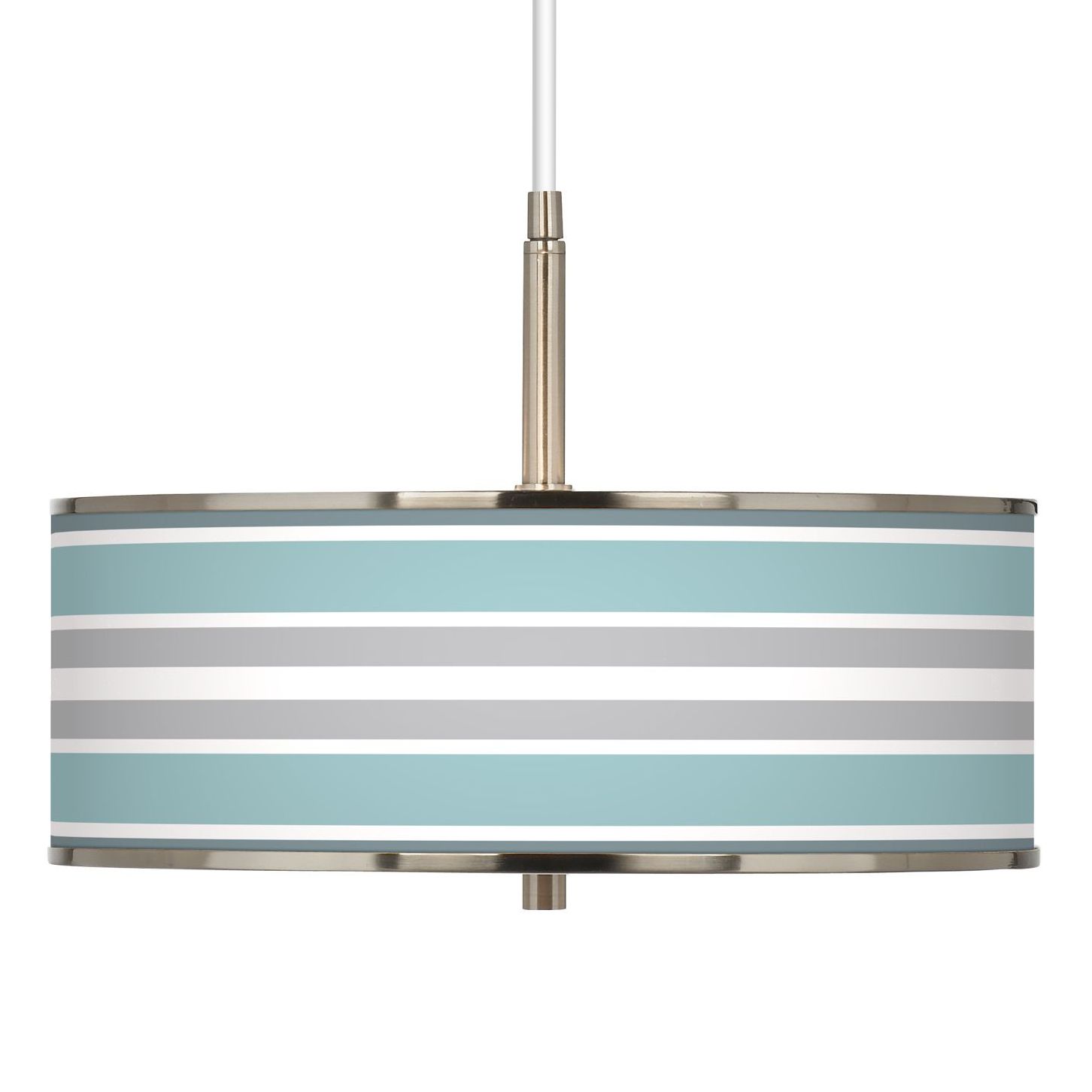 Multi Color Stripes Giclee Glow 16" Wide Pendant Light