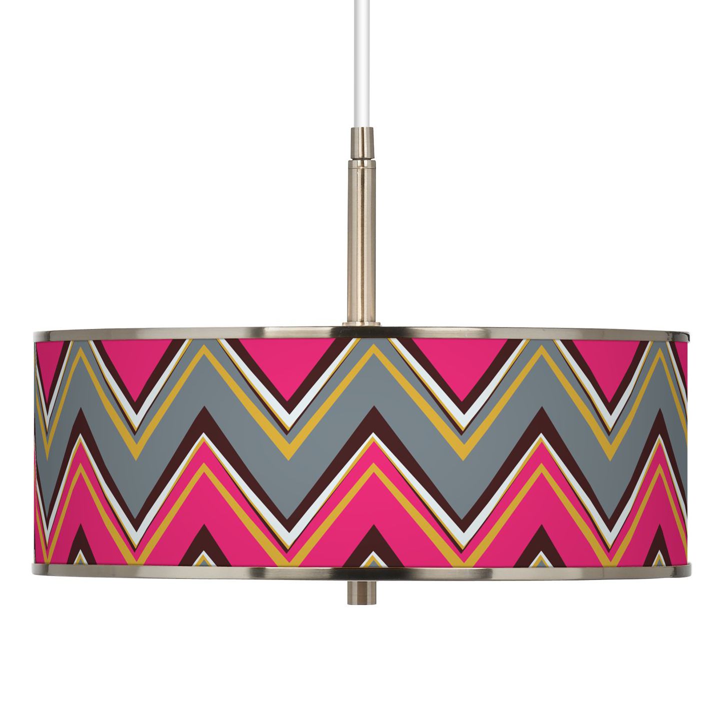 Stacy Garcia Chevron Pride Pink Giclee Glow 16"W Pendant