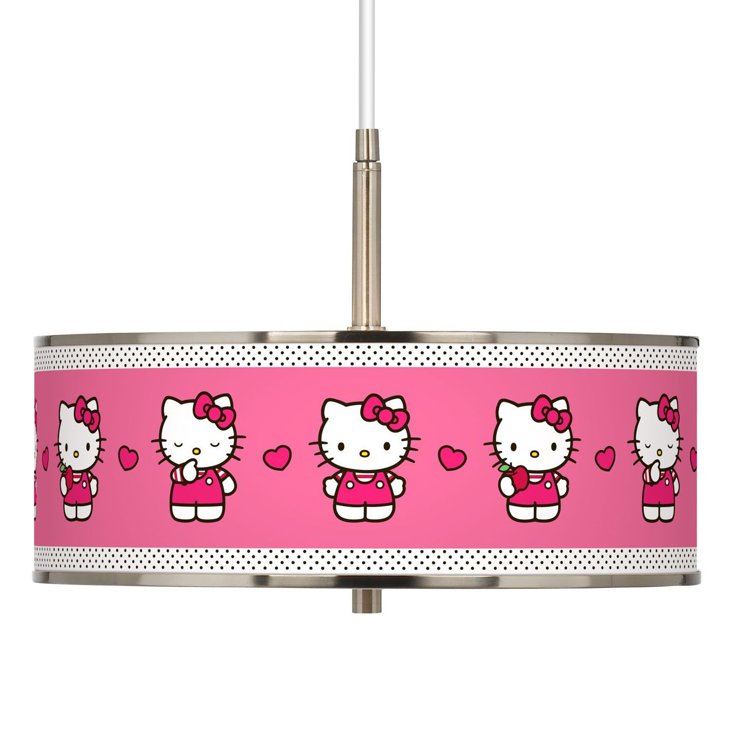 Hello Kitty Pink and Polka Dots 16" Wide Pendant Light