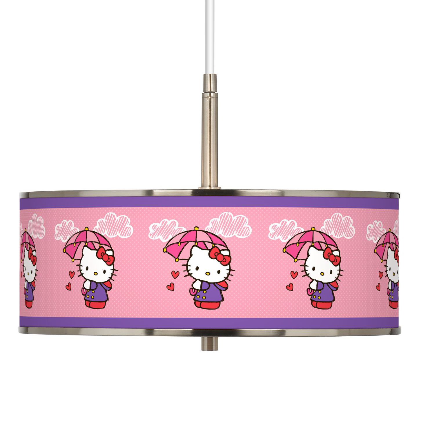 Hello Kitty Rain or Shine Giclee Glow 16" Wide Pendant Light