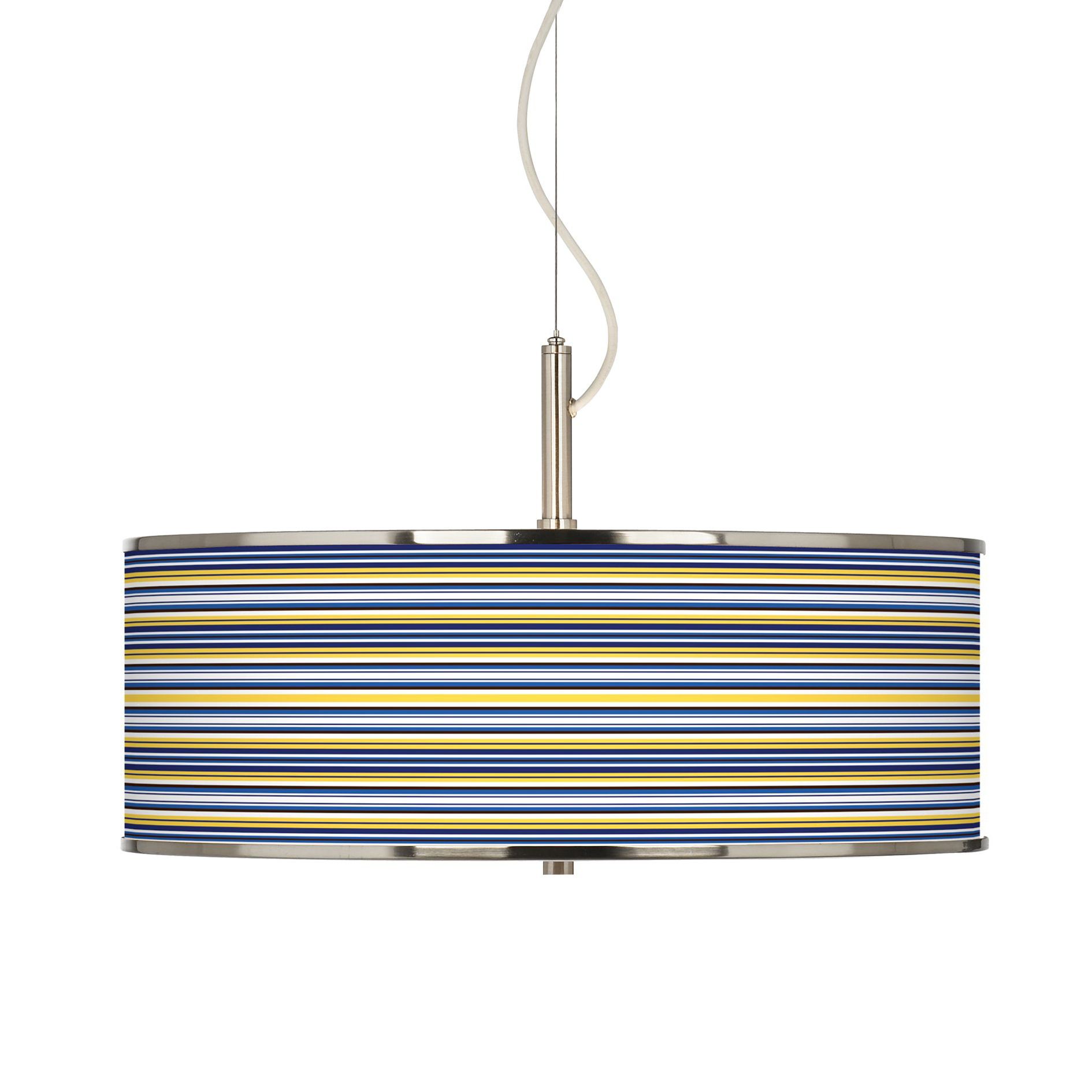 Charleston Stripes Giclee Glow 20" Wide Pendant Light