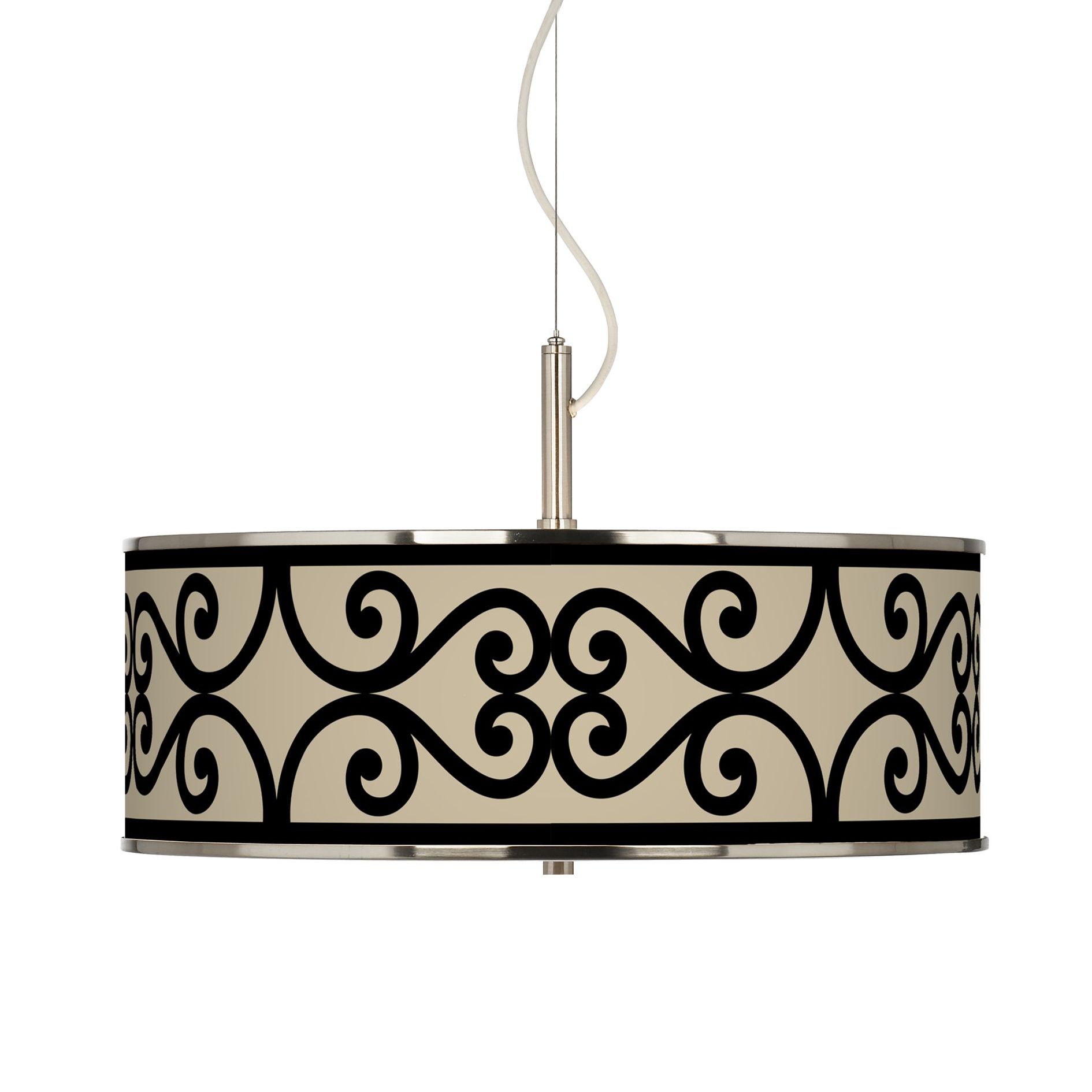 Cambria Scroll Giclee Glow 20" Wide Pendant Light