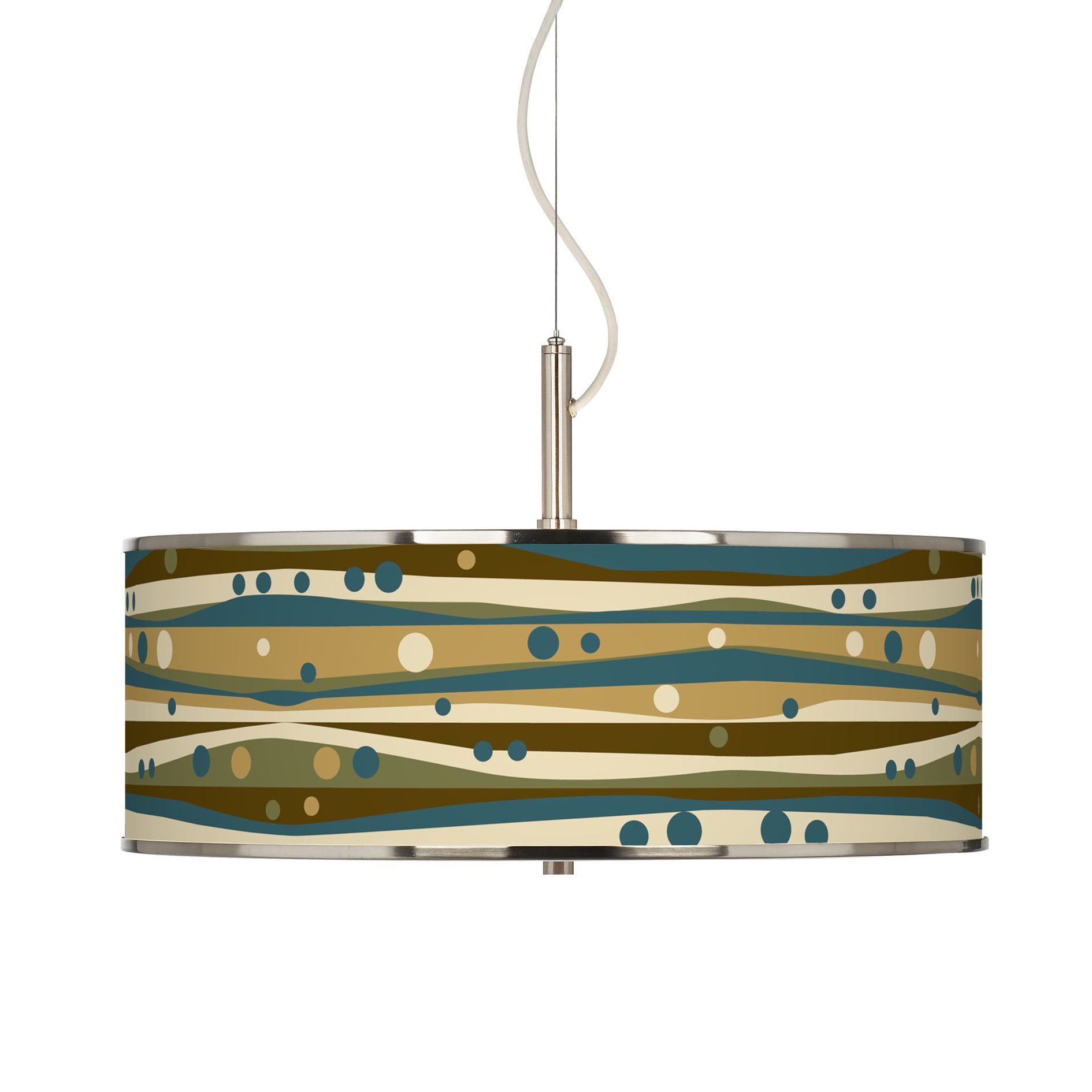 Dots and Waves Giclee Glow 20" Wide Pendant Light