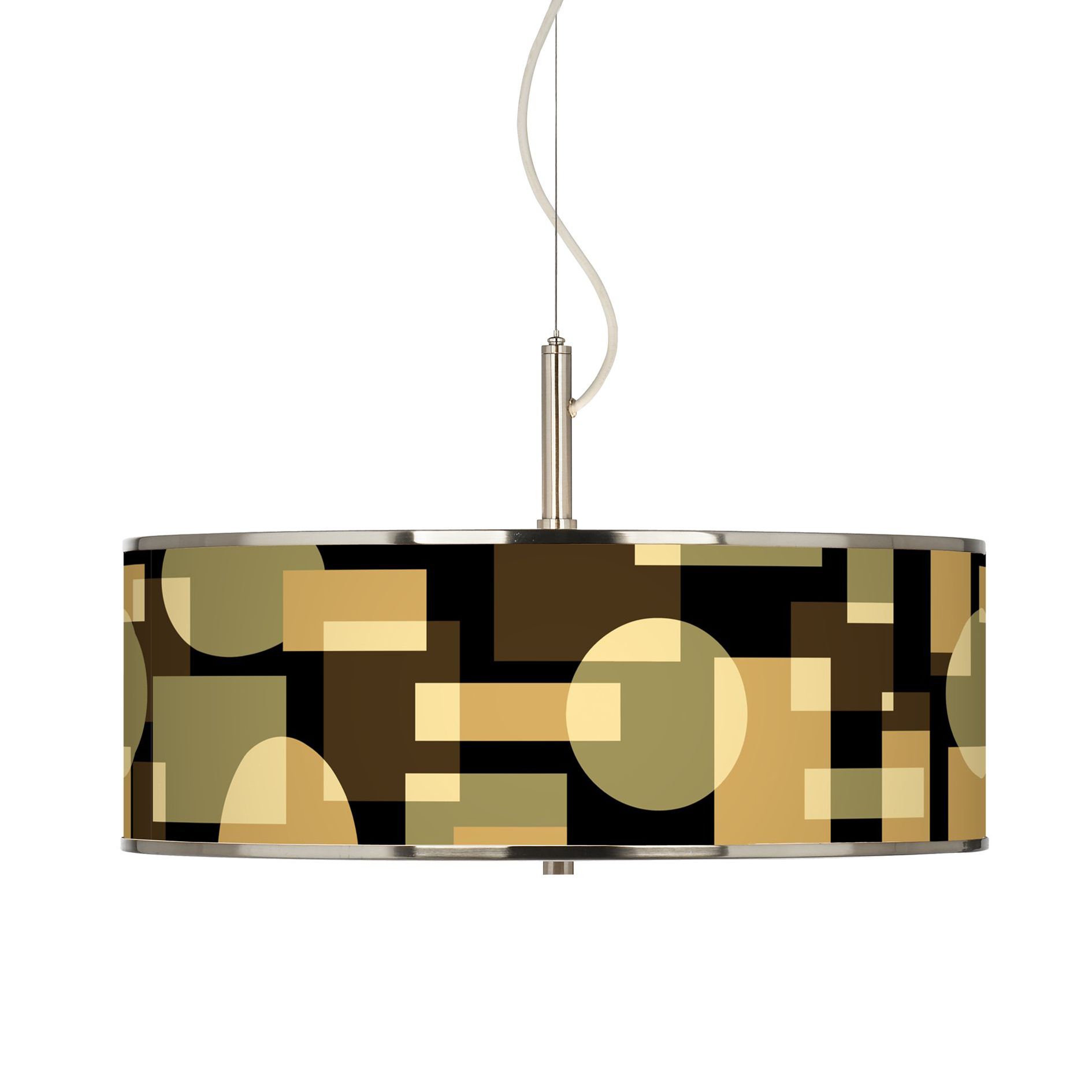 Earthy Geometrics Giclee Glow 20" Wide Pendant Light