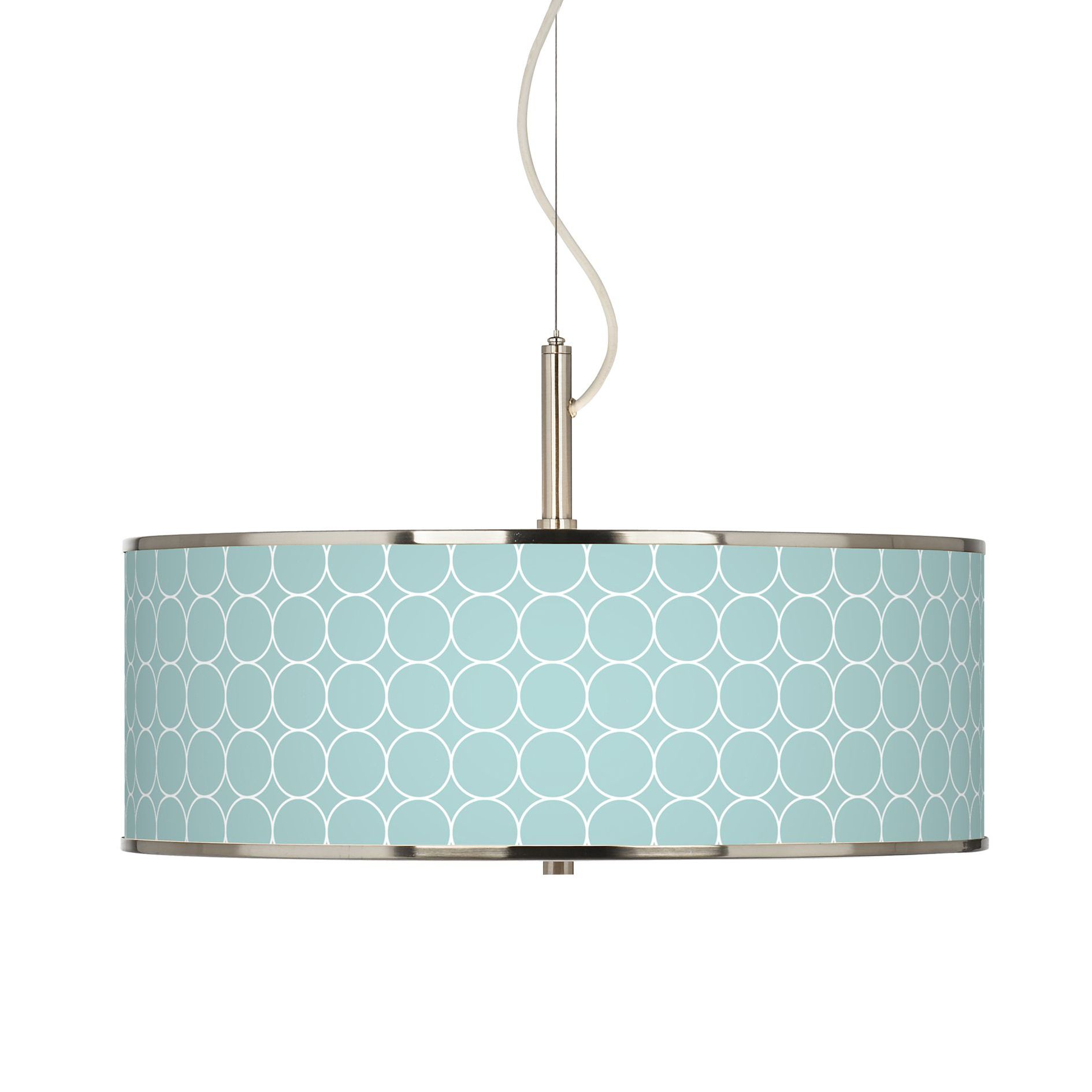 Aqua Interlace Giclee Glow 20" Wide Pendant Light